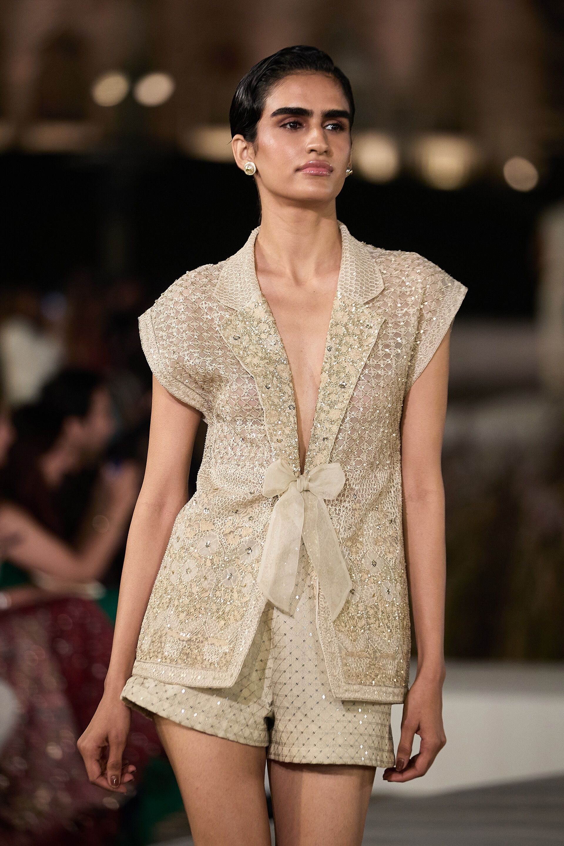 Arlen Embroidered Silk Jacket Set - Ivory, Ivory, image 3