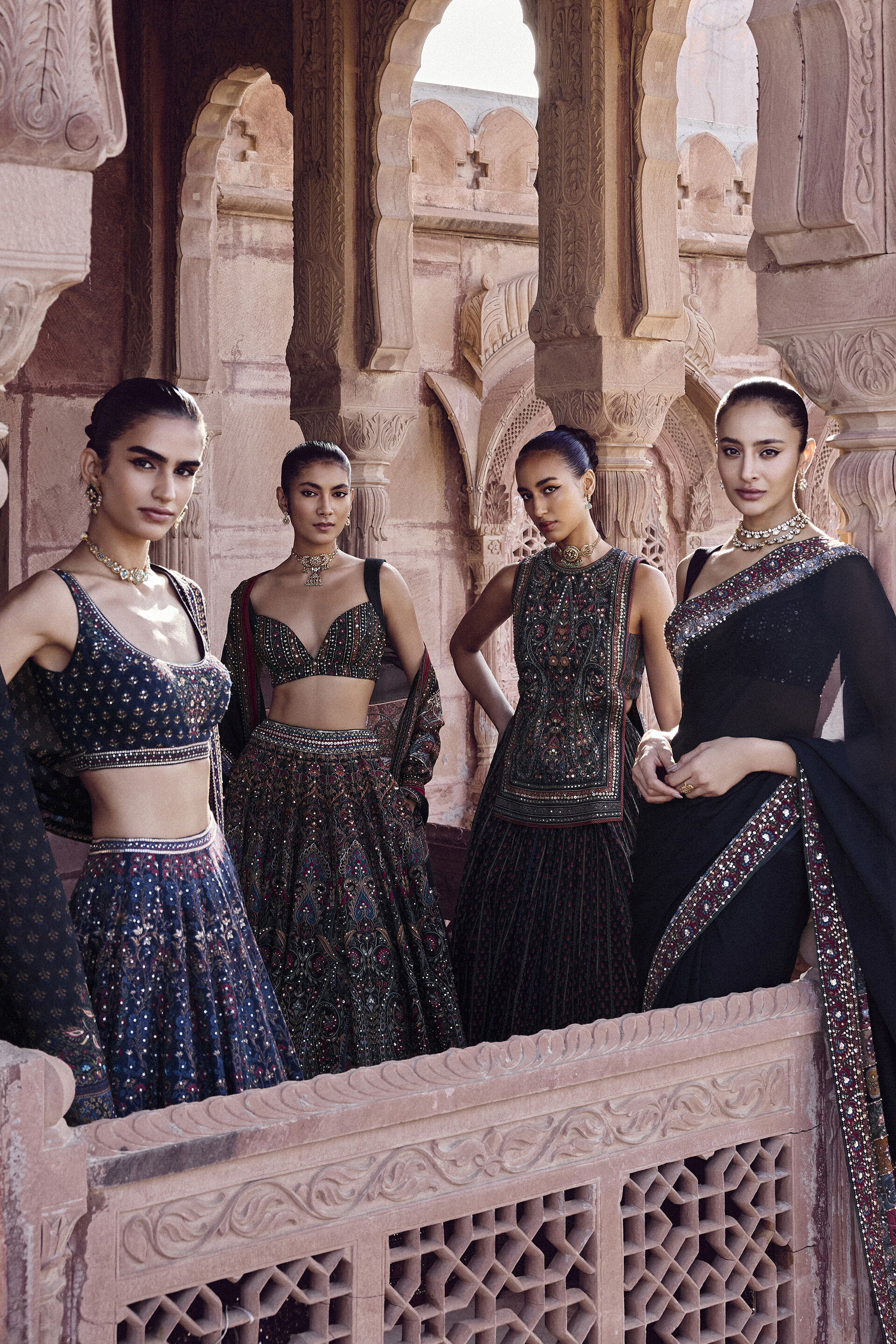 Nameera Silk Lehenga Set - Black, Black, image 5