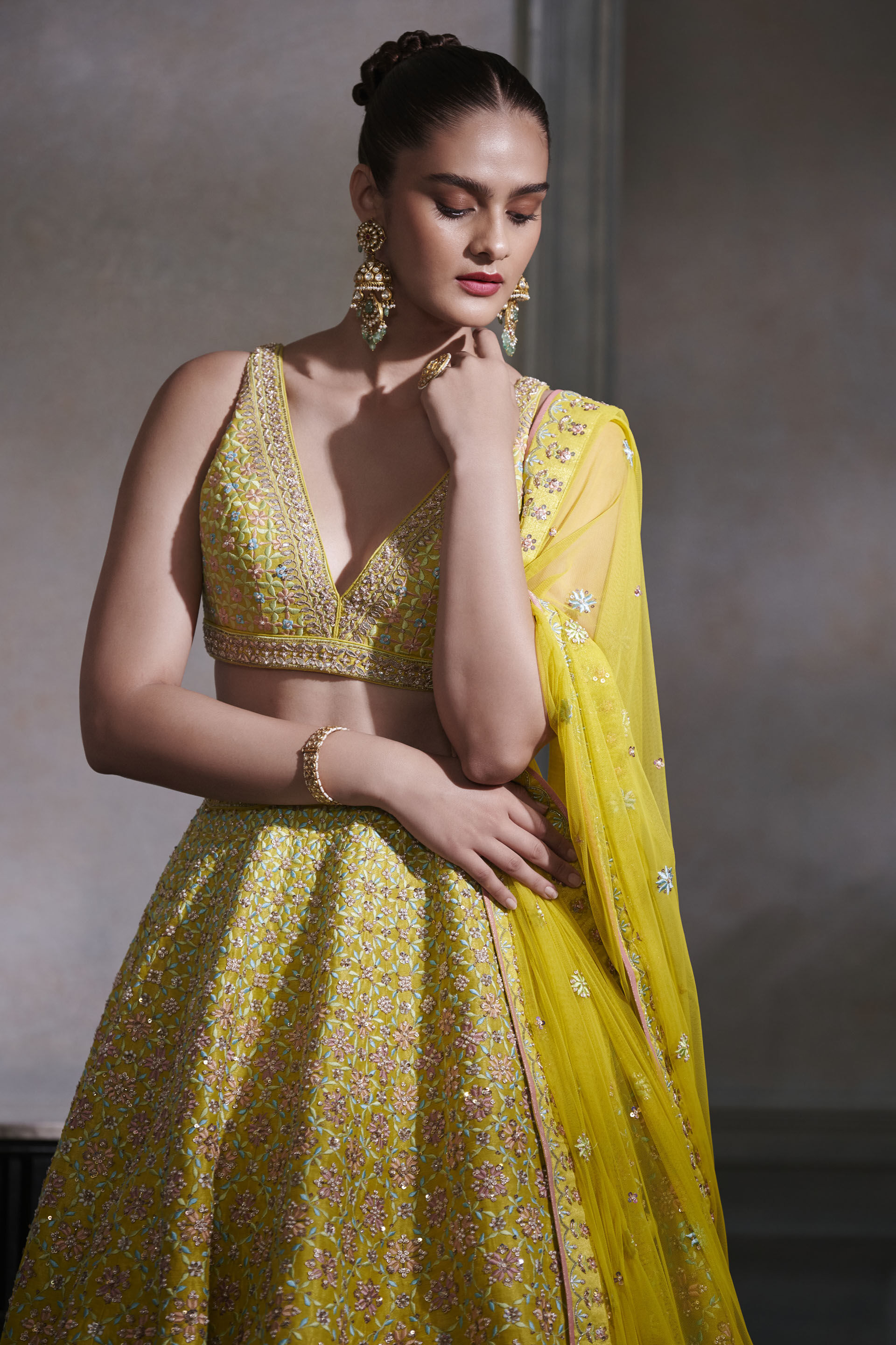 Dharvi Lehenga Set Lime