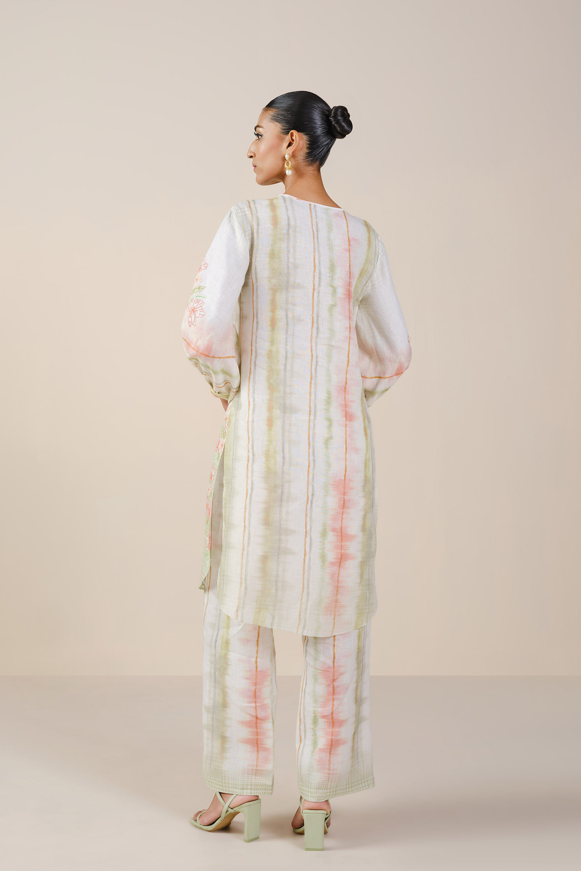 Savan Printed Hemp Kurta Set - Natural, Natural, image 3