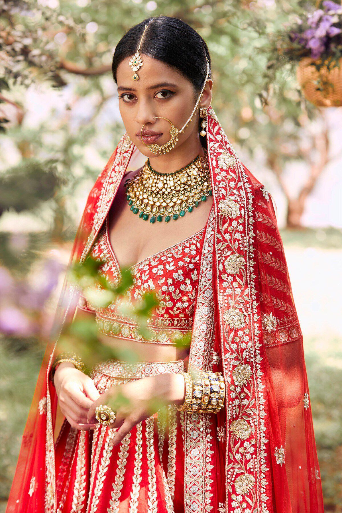 Anita dongre red bridal lehenga clearance