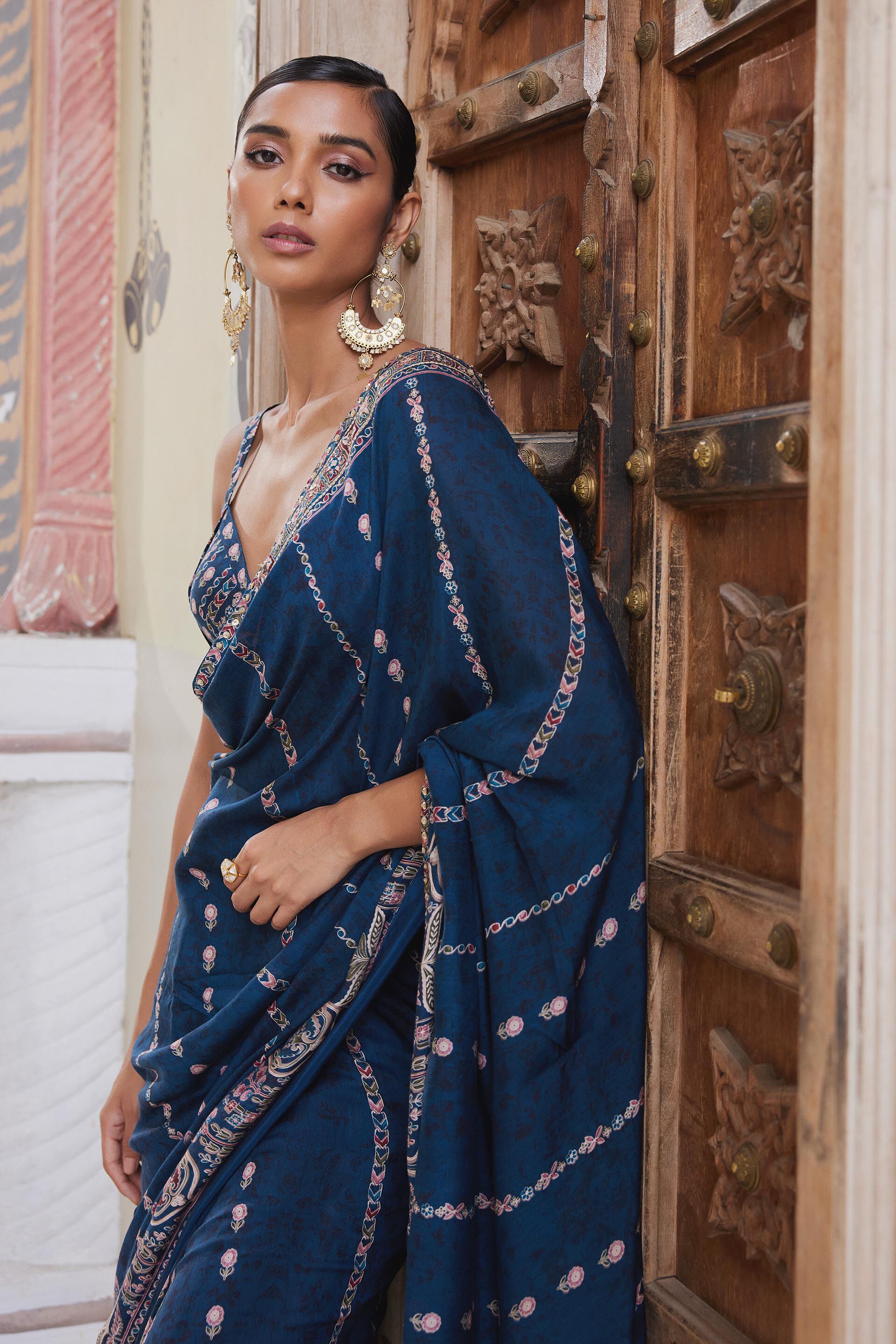 Nuris Saree, Blue, image 5
