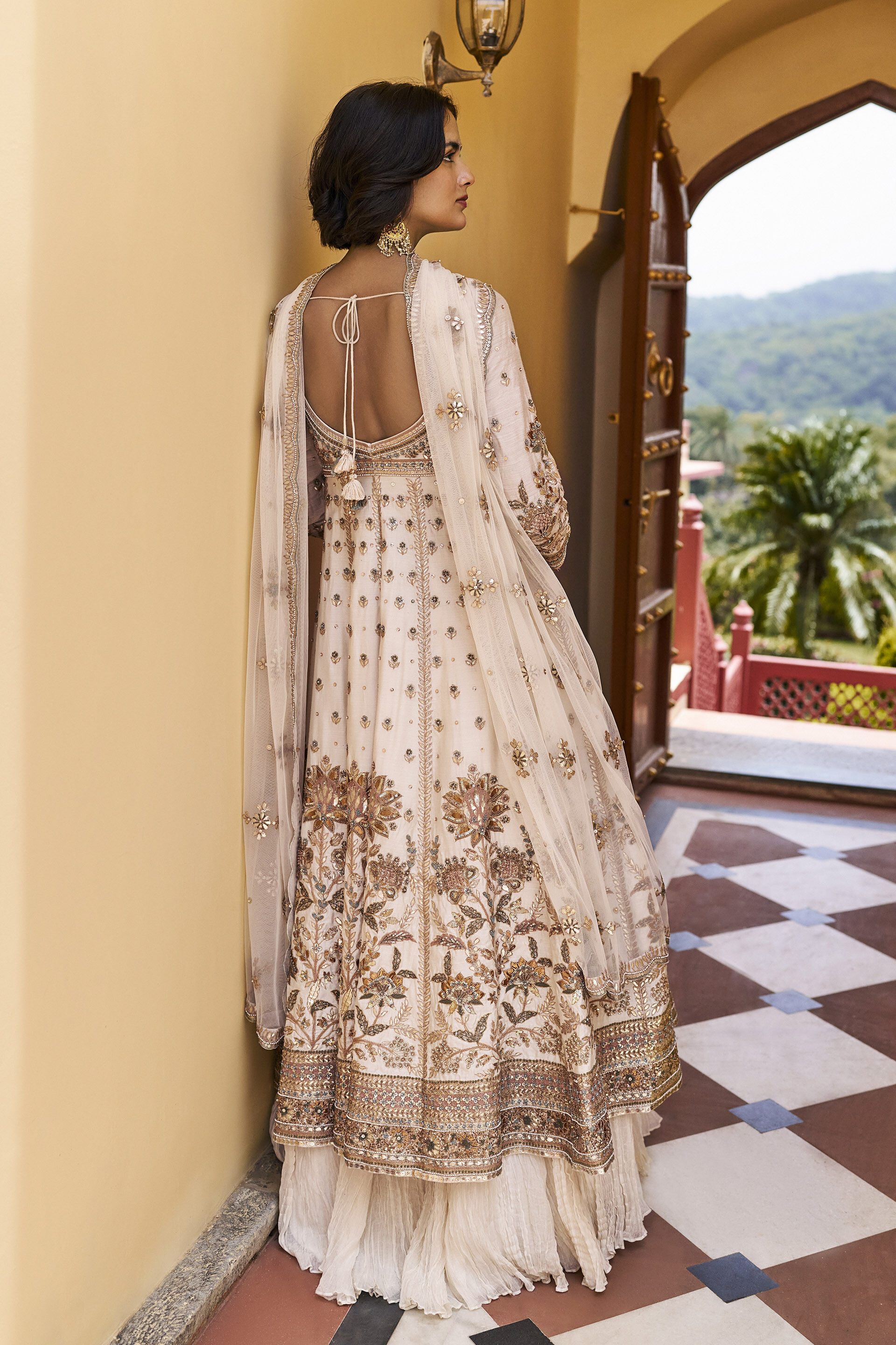 Eternity Gota Patti Lehenga Set - ​Ivory, Ivory, image 2