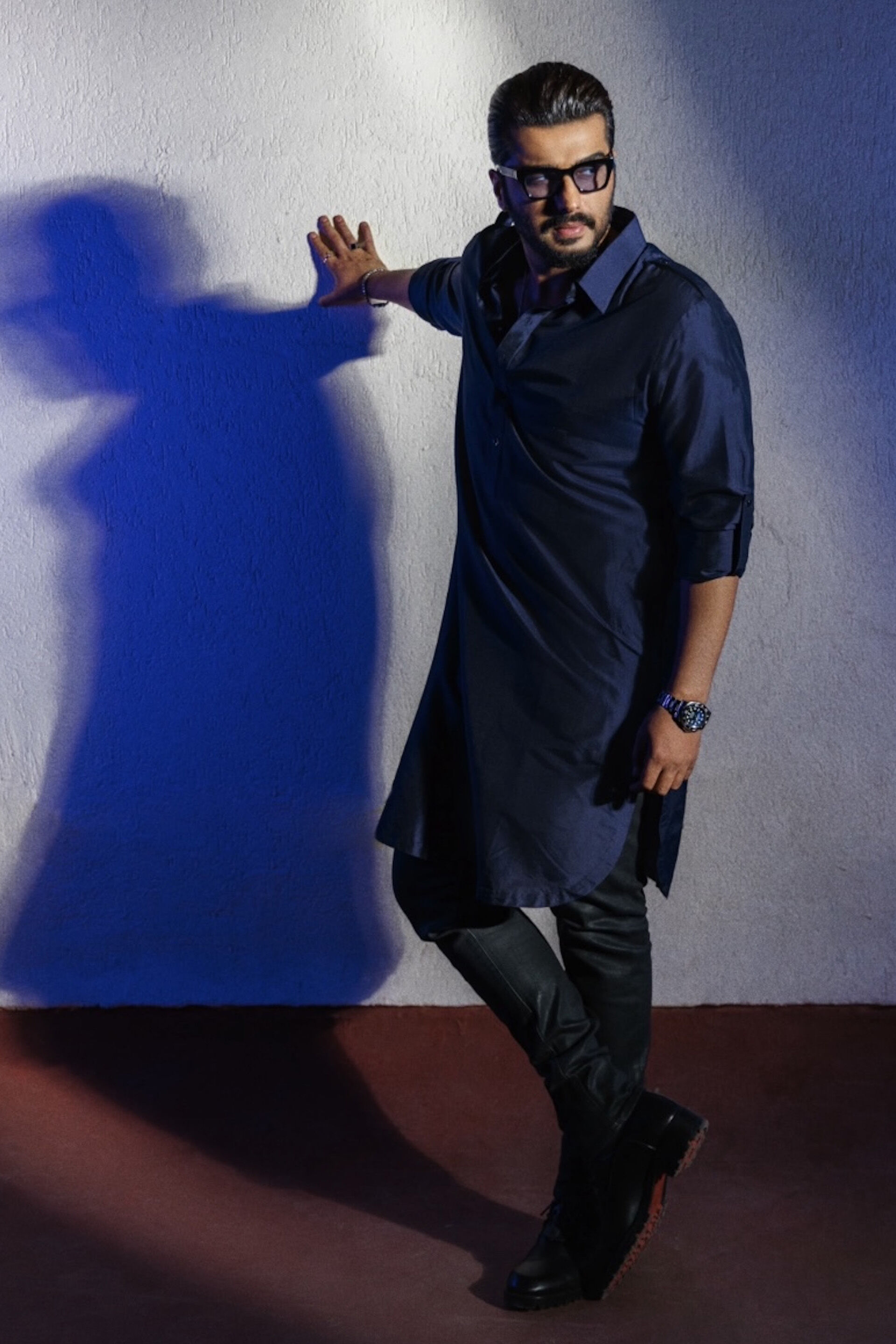 Amail Silk Kurta - Navy, , image 1