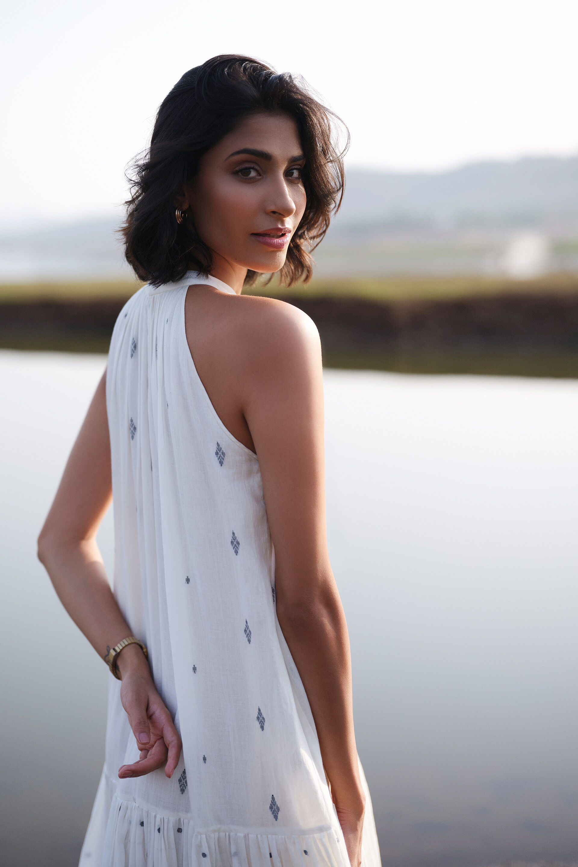 Airoso Handwoven Jamdani Dress - Ivory, Ivory, image 8