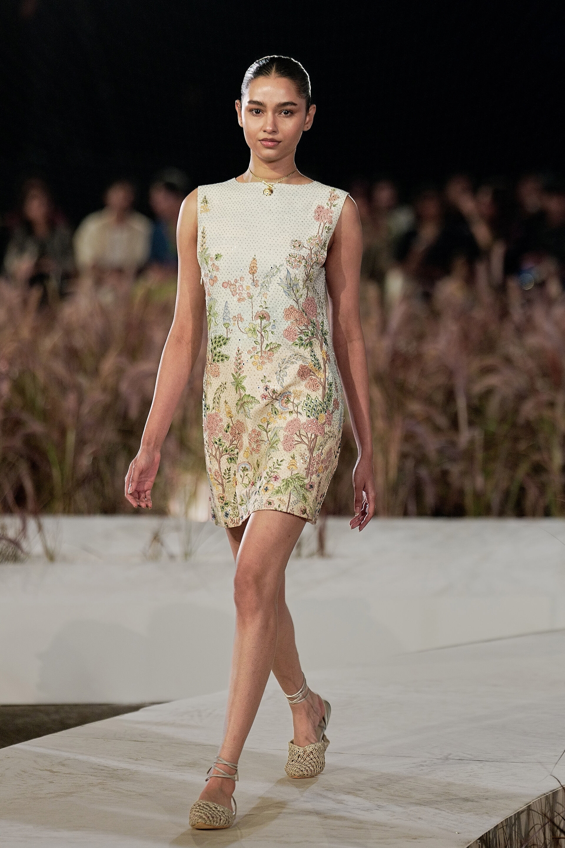 Leafsong Hand-painted Pichhwai Silk Dress - Ivory