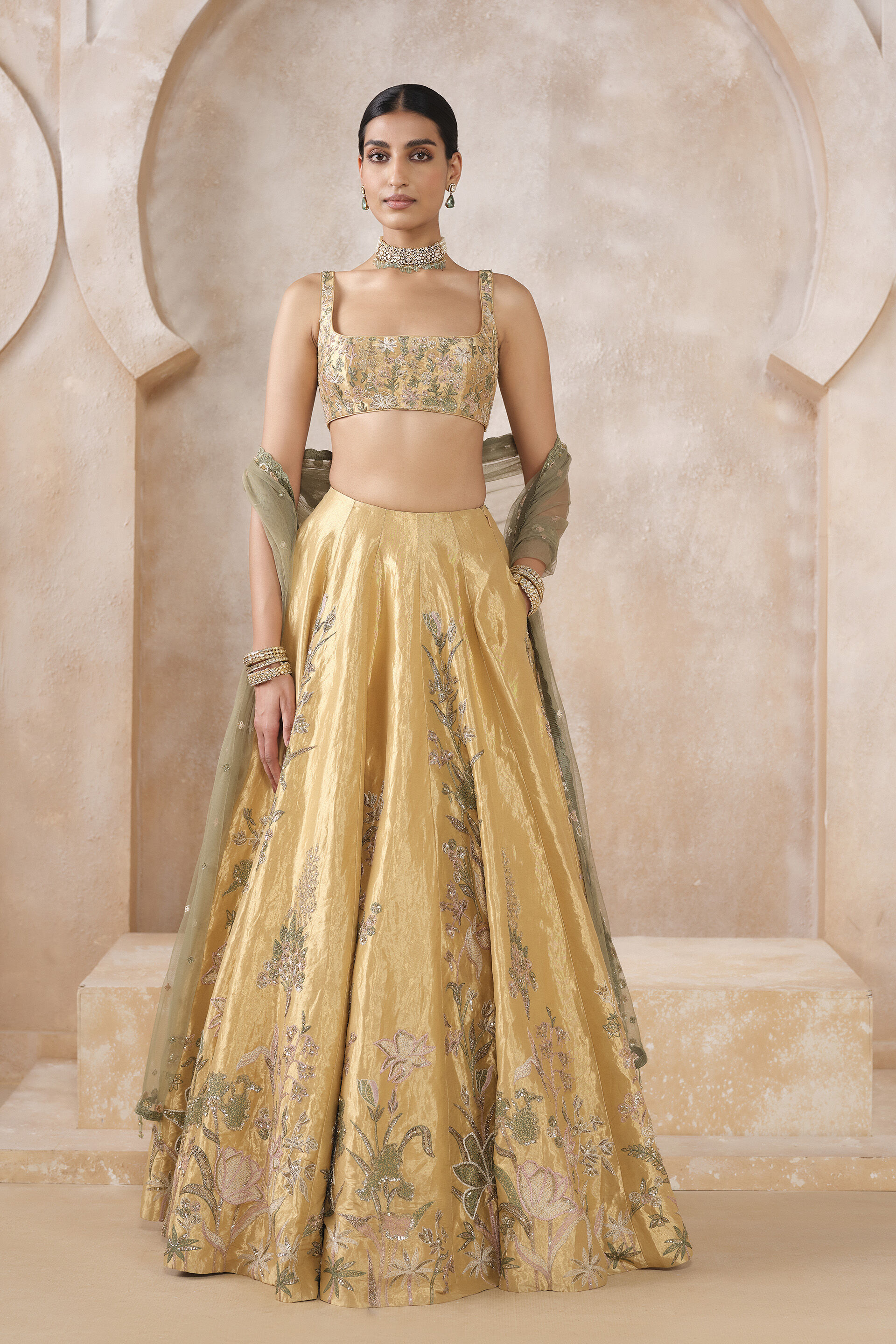 Summerfern Embroidered Lehenga Set - Gold