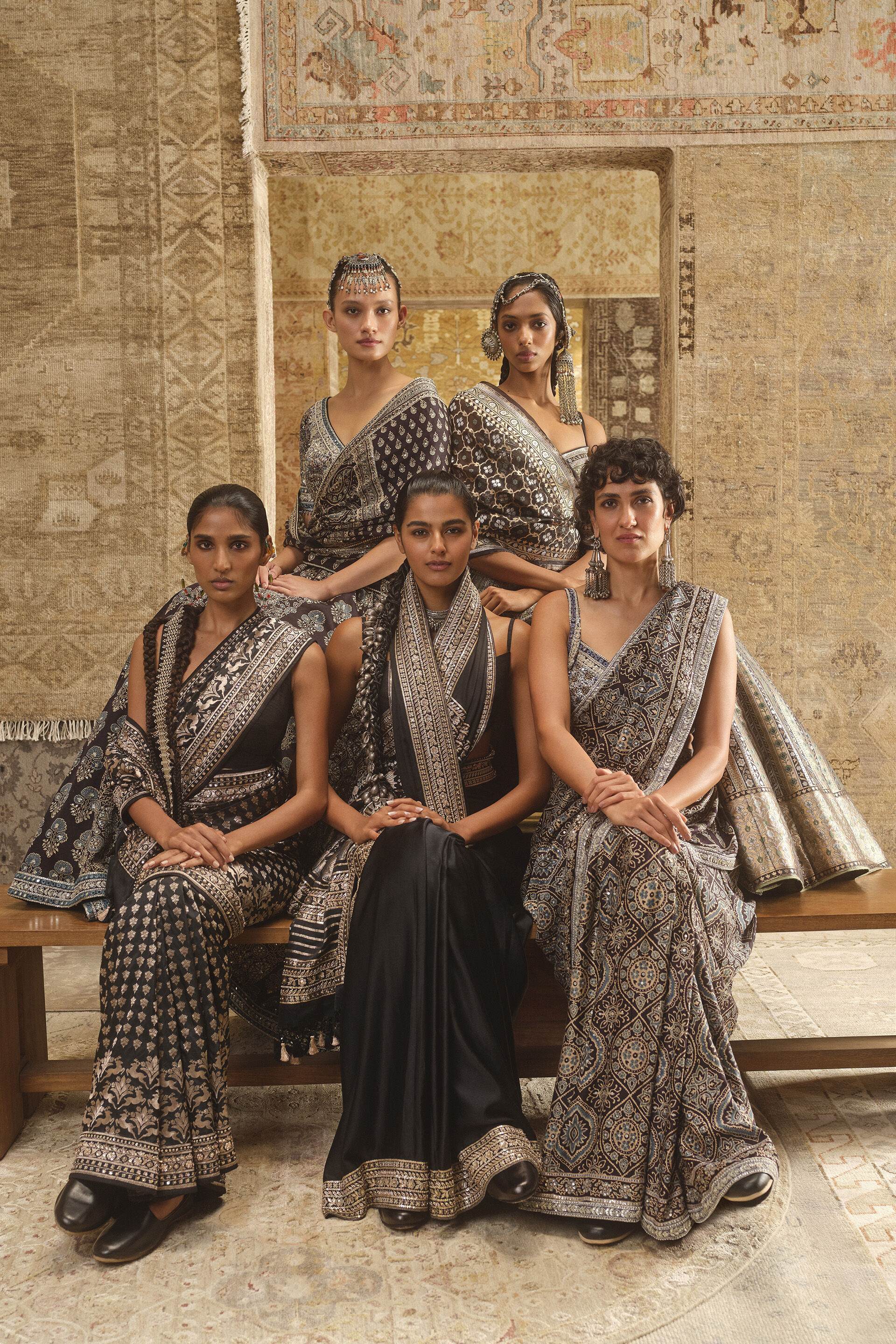 Samihana Handwoven Benarasi Silk Saree - Black, Black, image 4