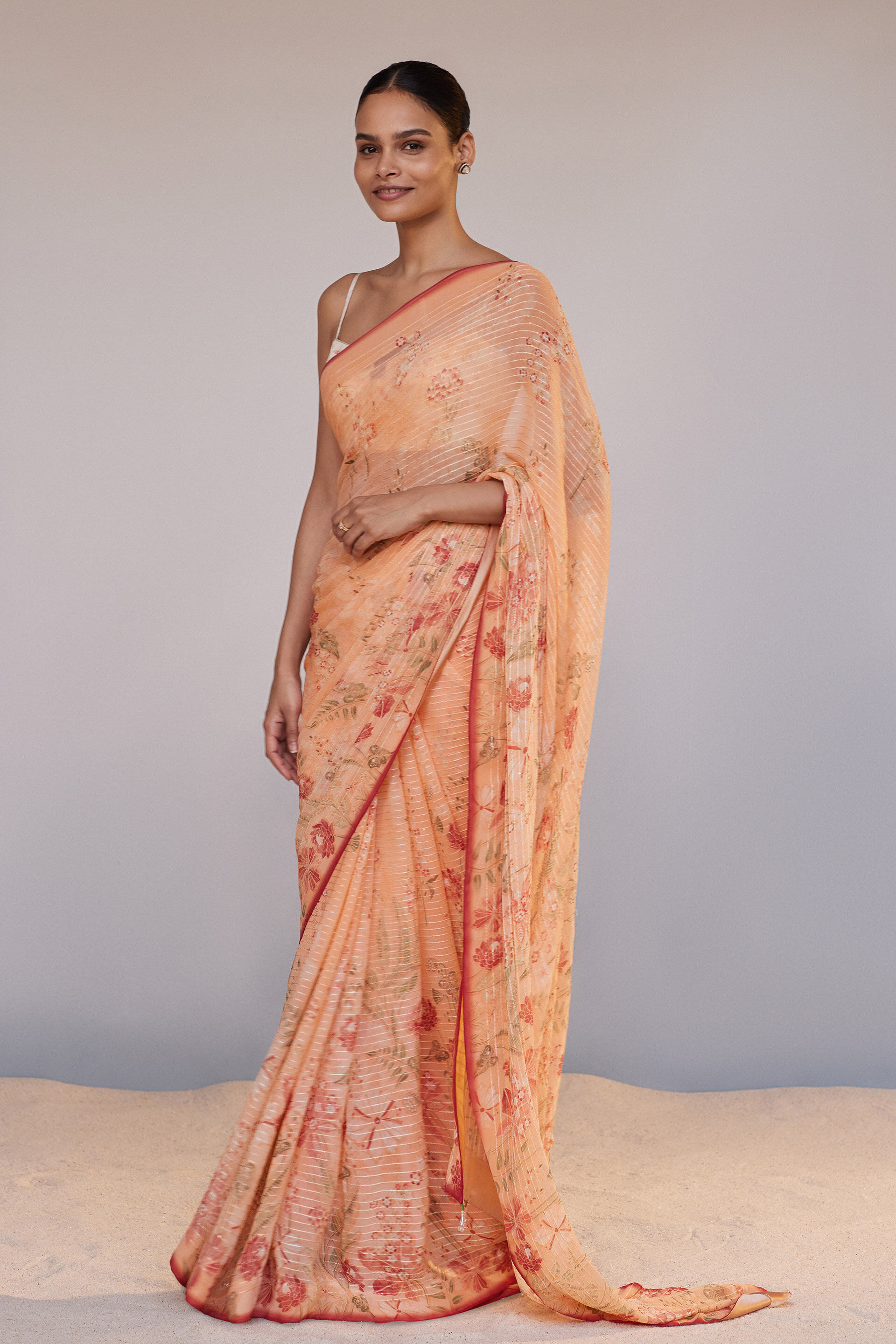 Printed Chiffon Saree – Pia Ka Ghar