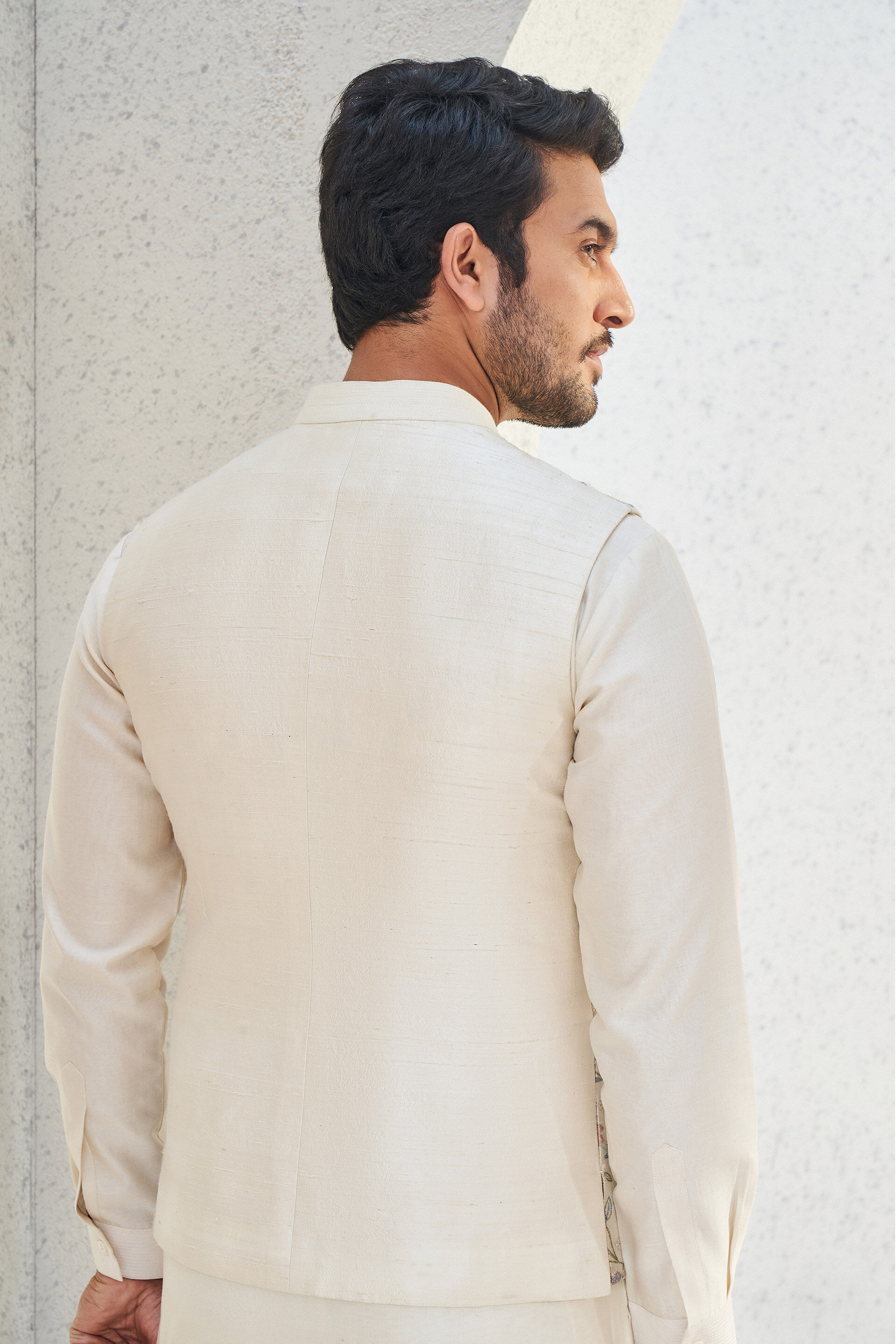 Nivan Nehru Jacket - Ivory, Ivory, image 5