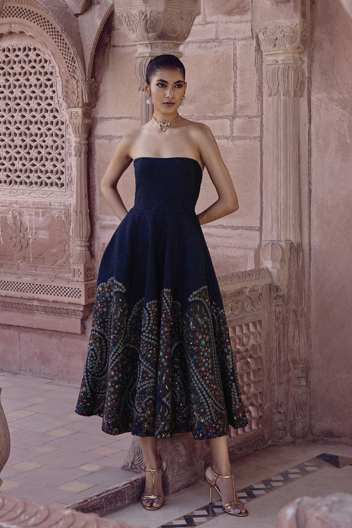 anita dongre blue dress Elazar Dress
