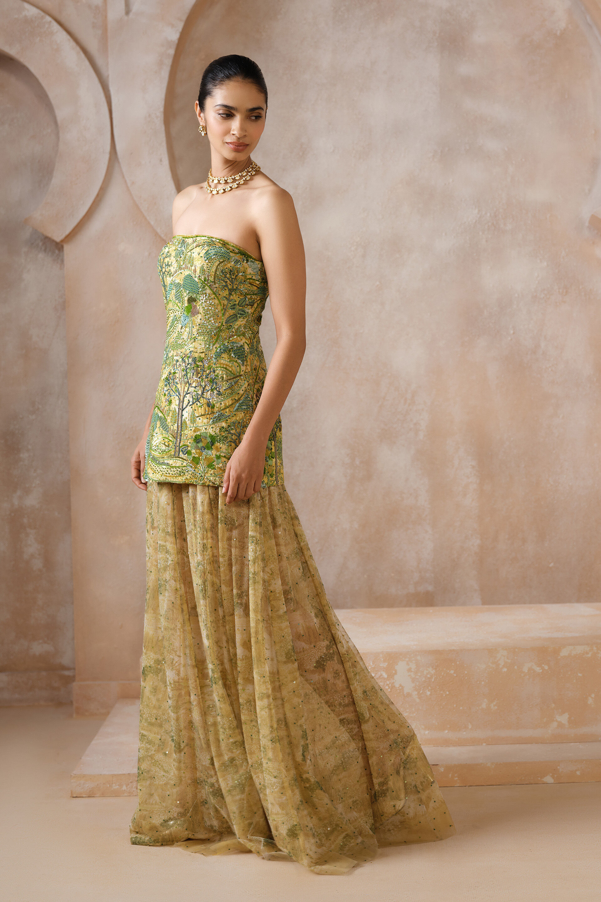 Verdalis Embroidered Skirt Set - Yellow, Yellow, image 3