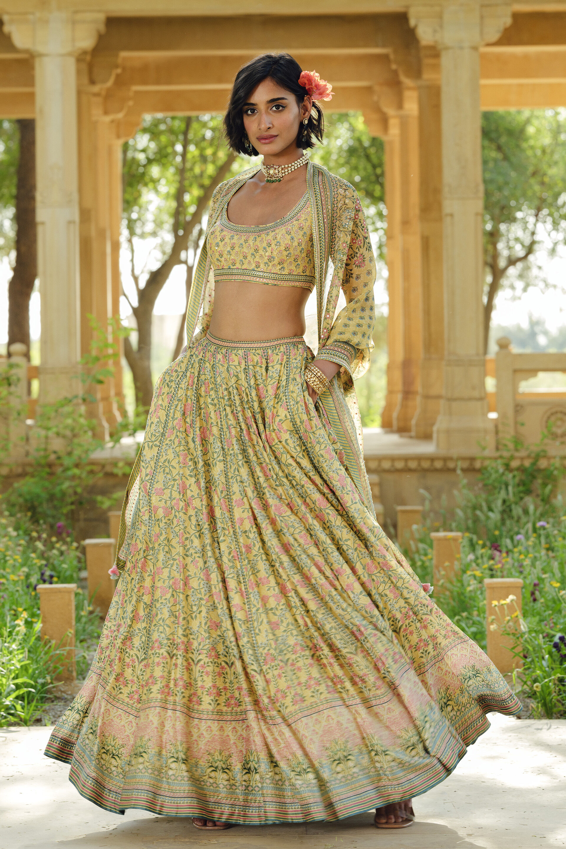 Eliora Silk Lehenga Set - Yellow