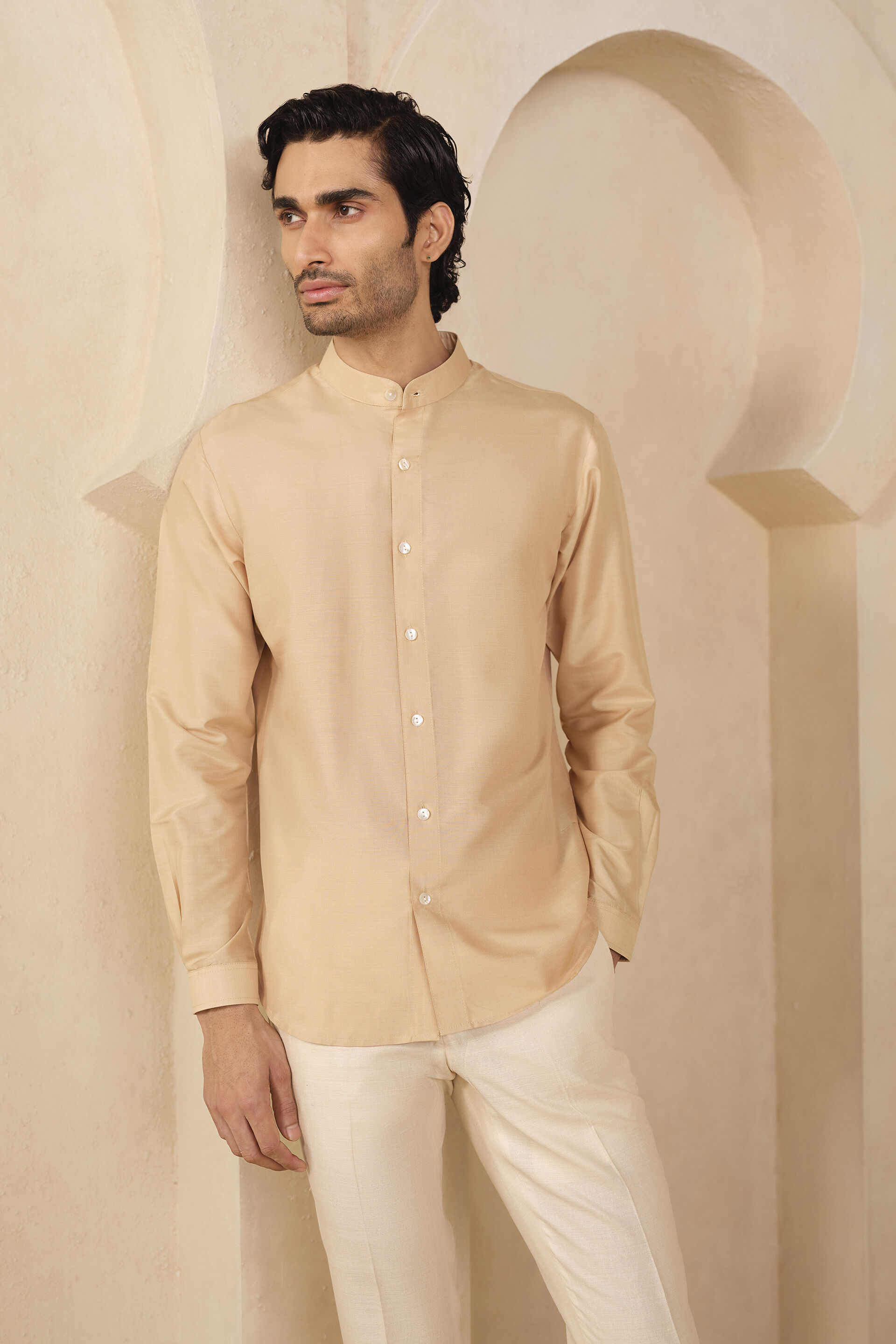 Adnan Silk Shirt - Gold, Gold, image 4