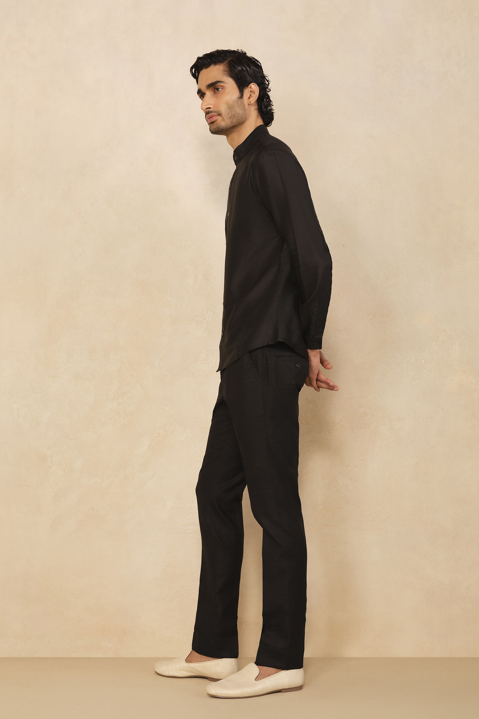 Adnan Silk Shirt - Black, Black, image 3