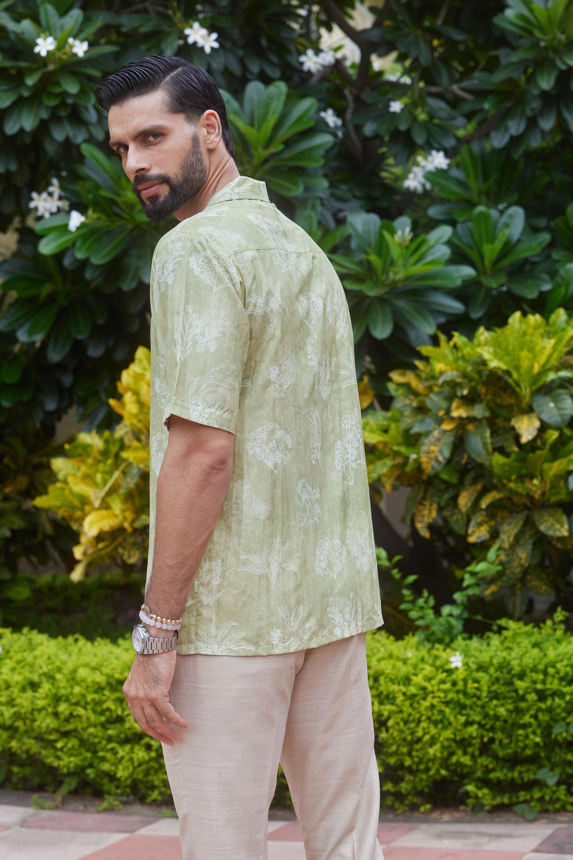 Nirmay Silk Shirt - Sage