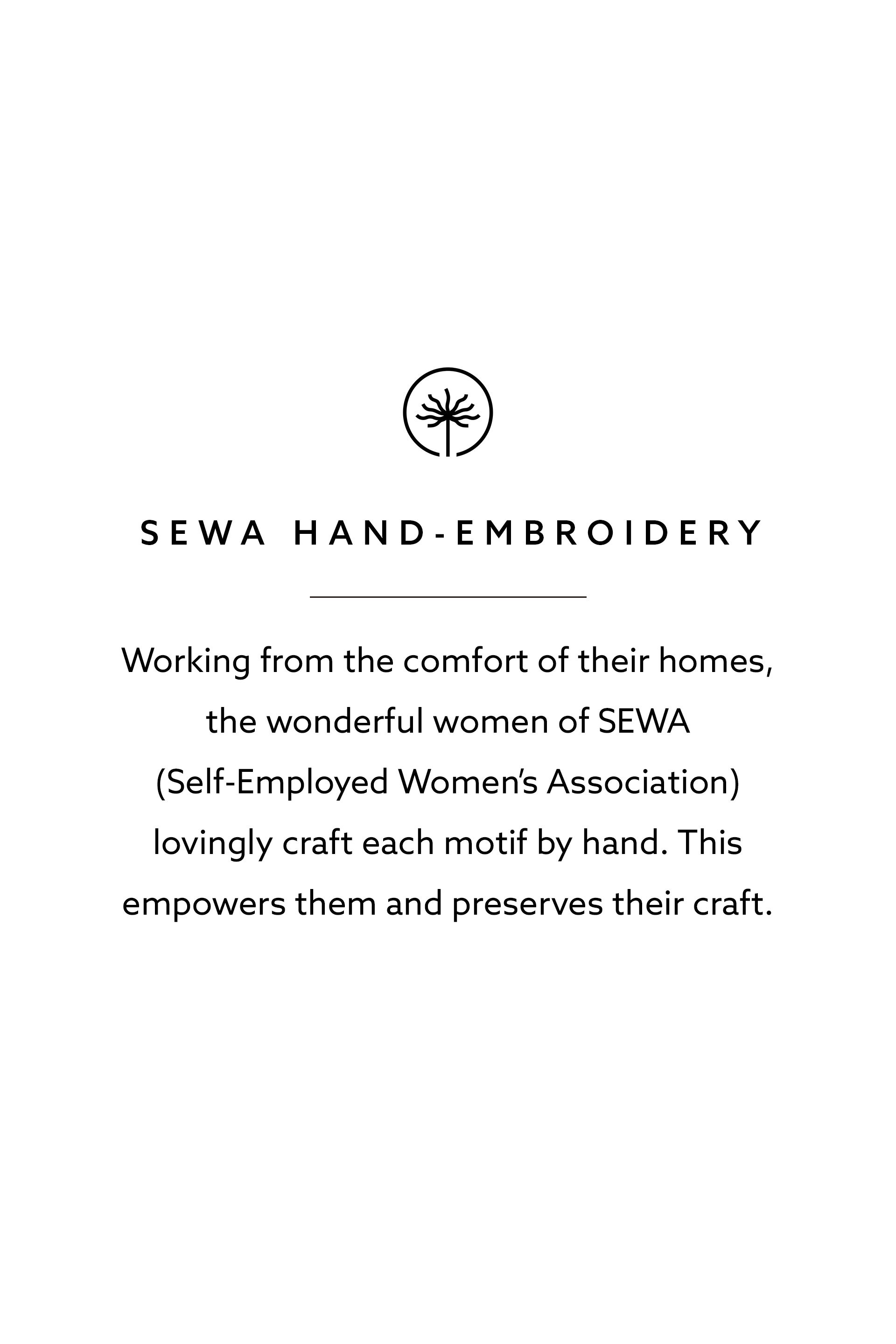 Plume Hand-embroidered SEWA Silk Co-ord - Ivory, Ivory, image 5