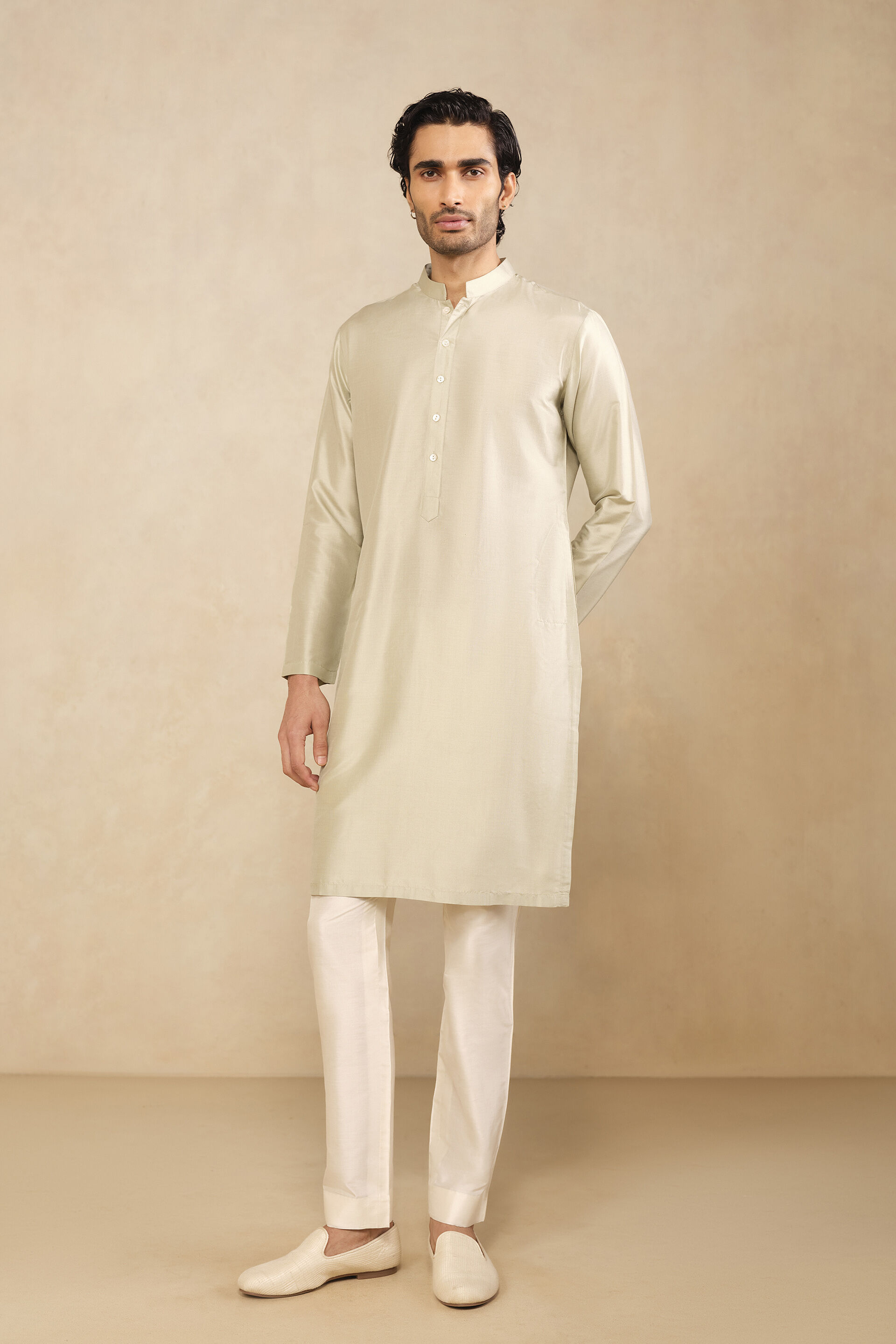 Smyan Silk Kurta - Sage
