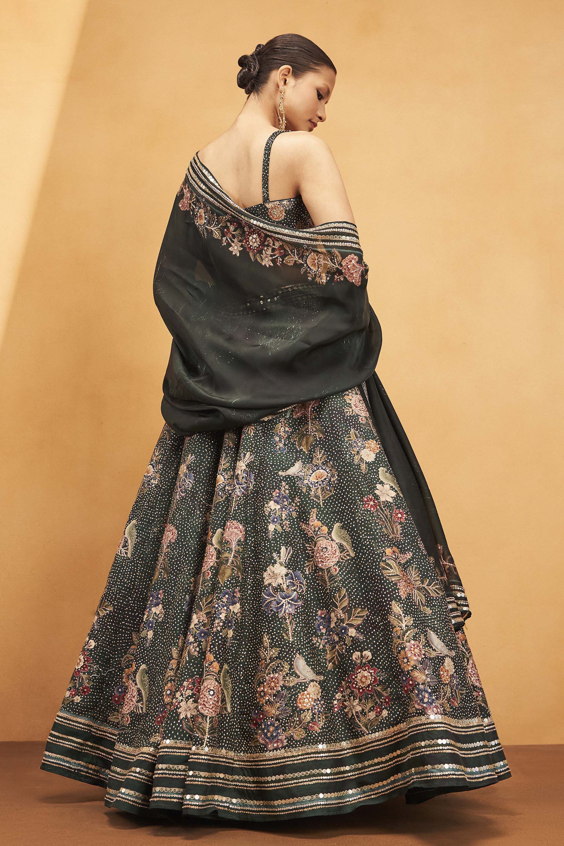 Whisper Of The Wildforest Lehenga Set - Green, Green, image 2