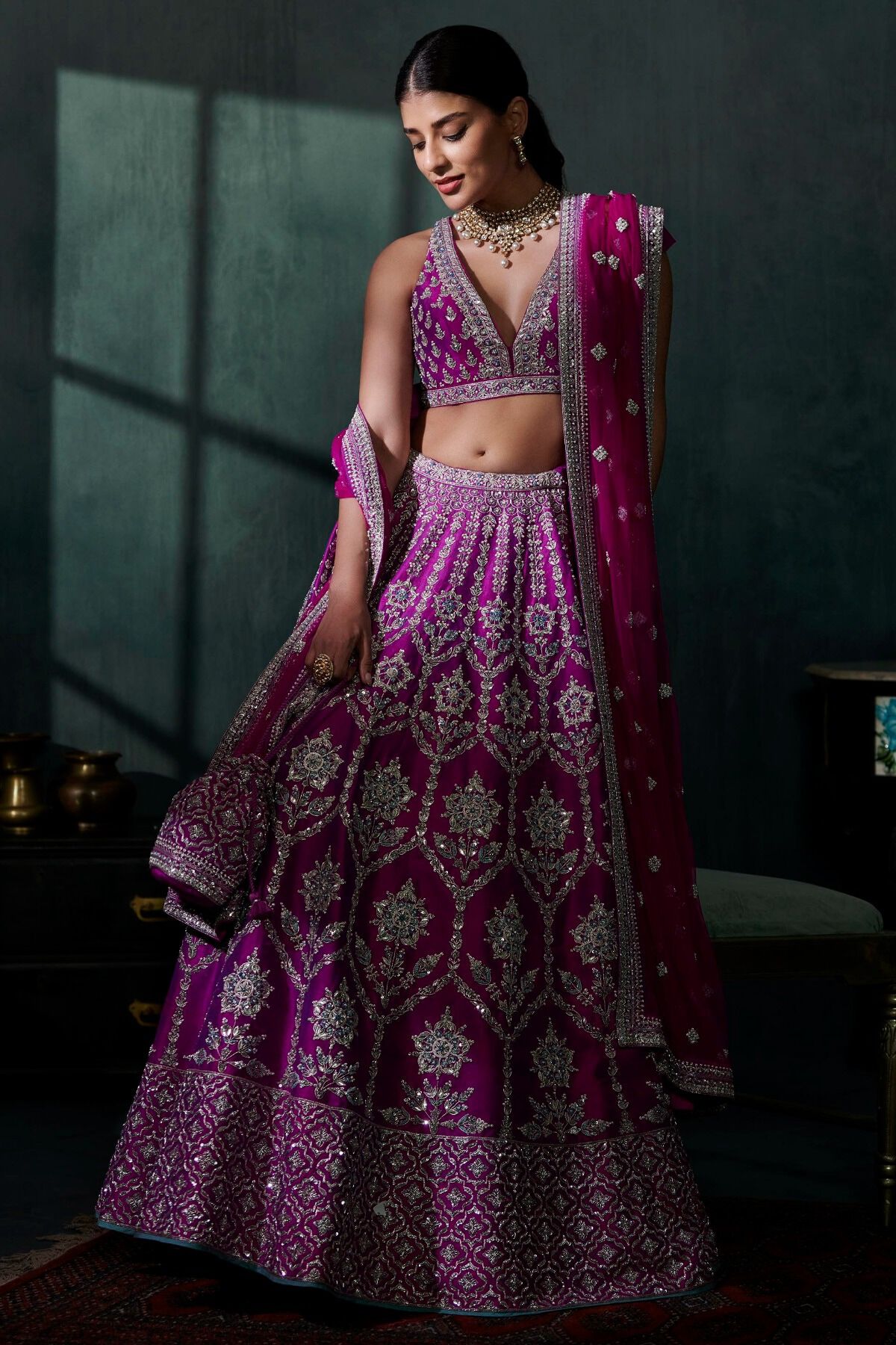 Violet bridal lehenga store