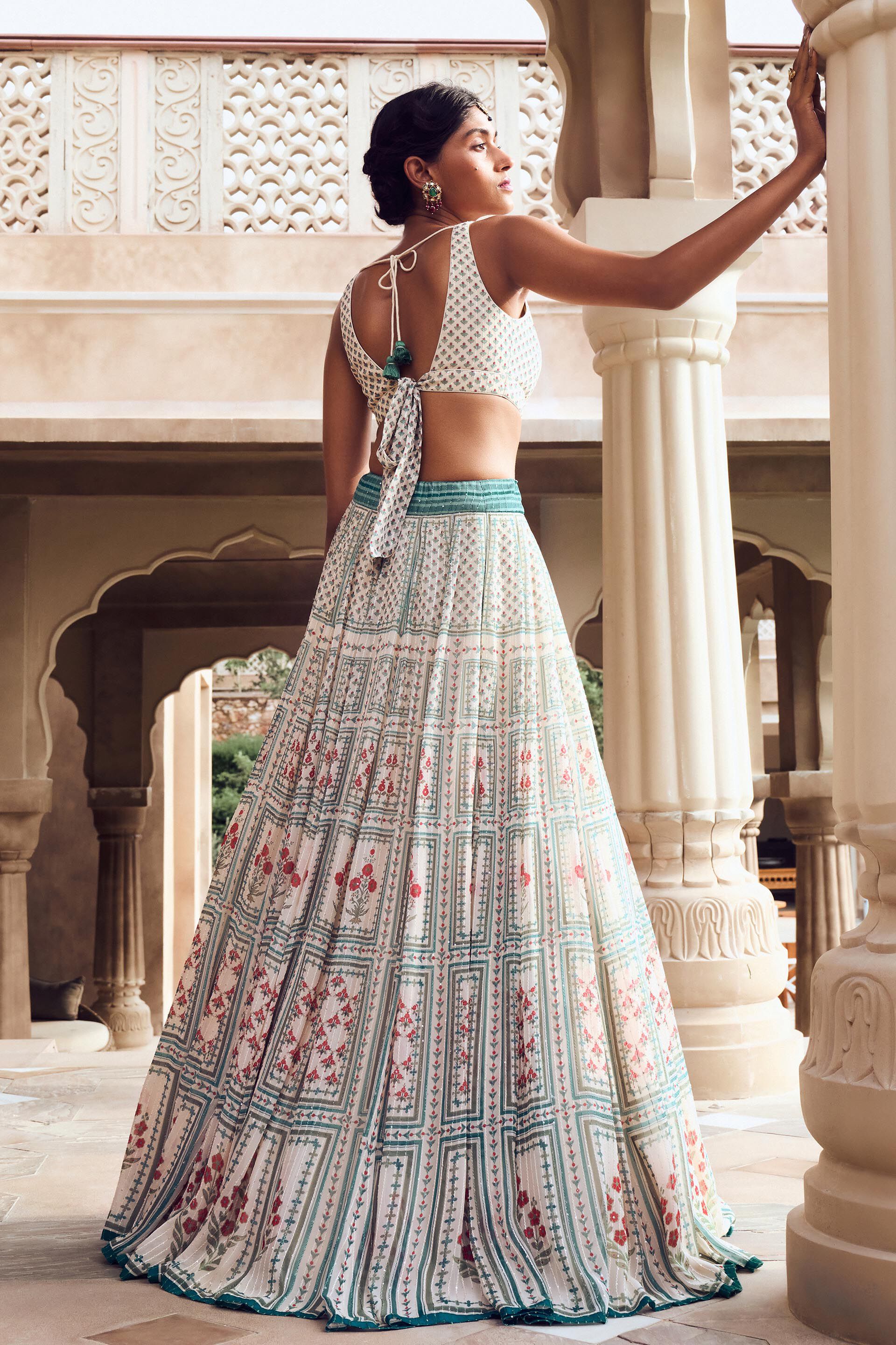 Dua Lehenga - Cream, Cream, image 2