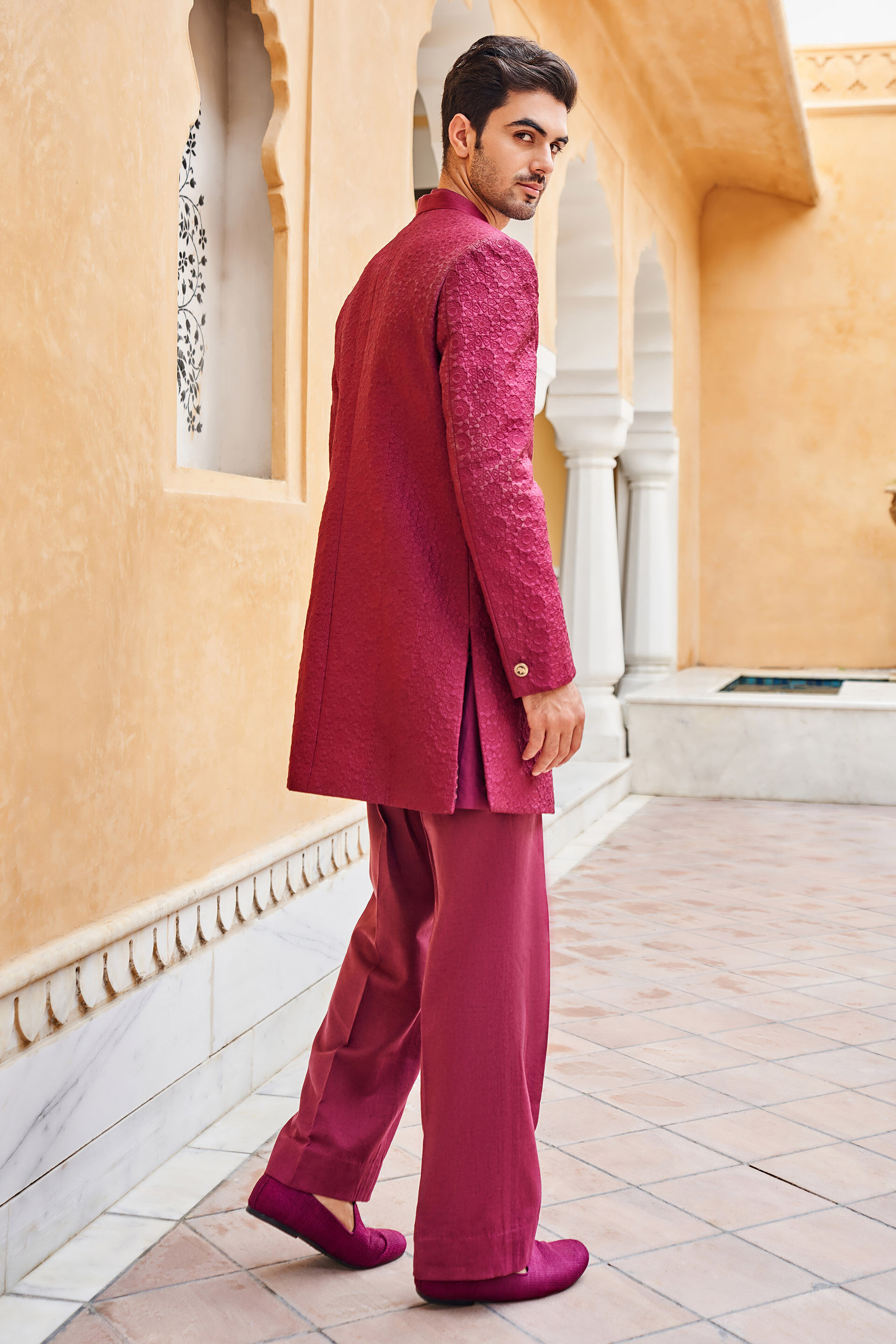 Zehab Sherwani - Maroon