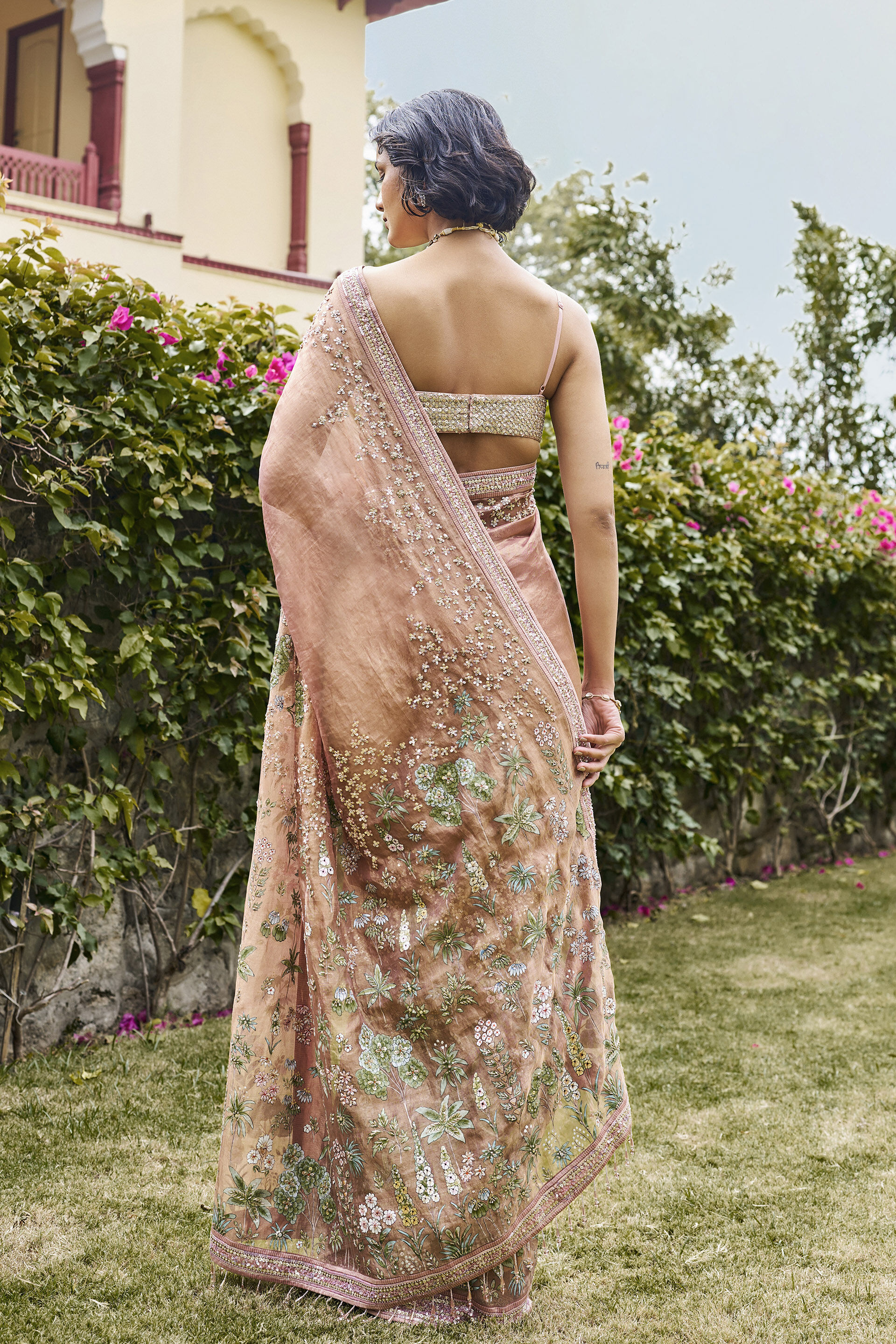 Promise Hand-painted Pichhwai Saree - ​Blush