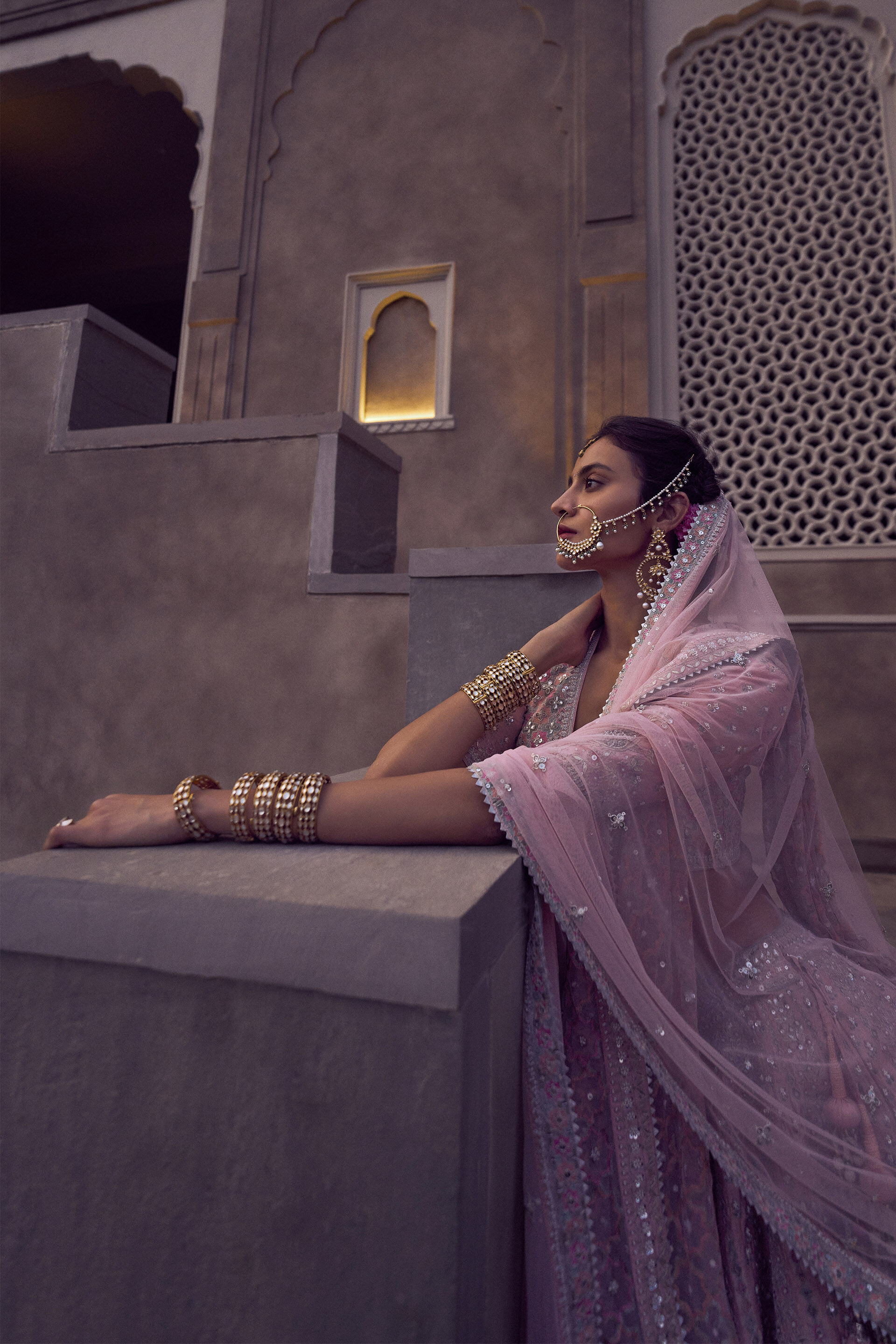 Ishtar Lehenga - Blush