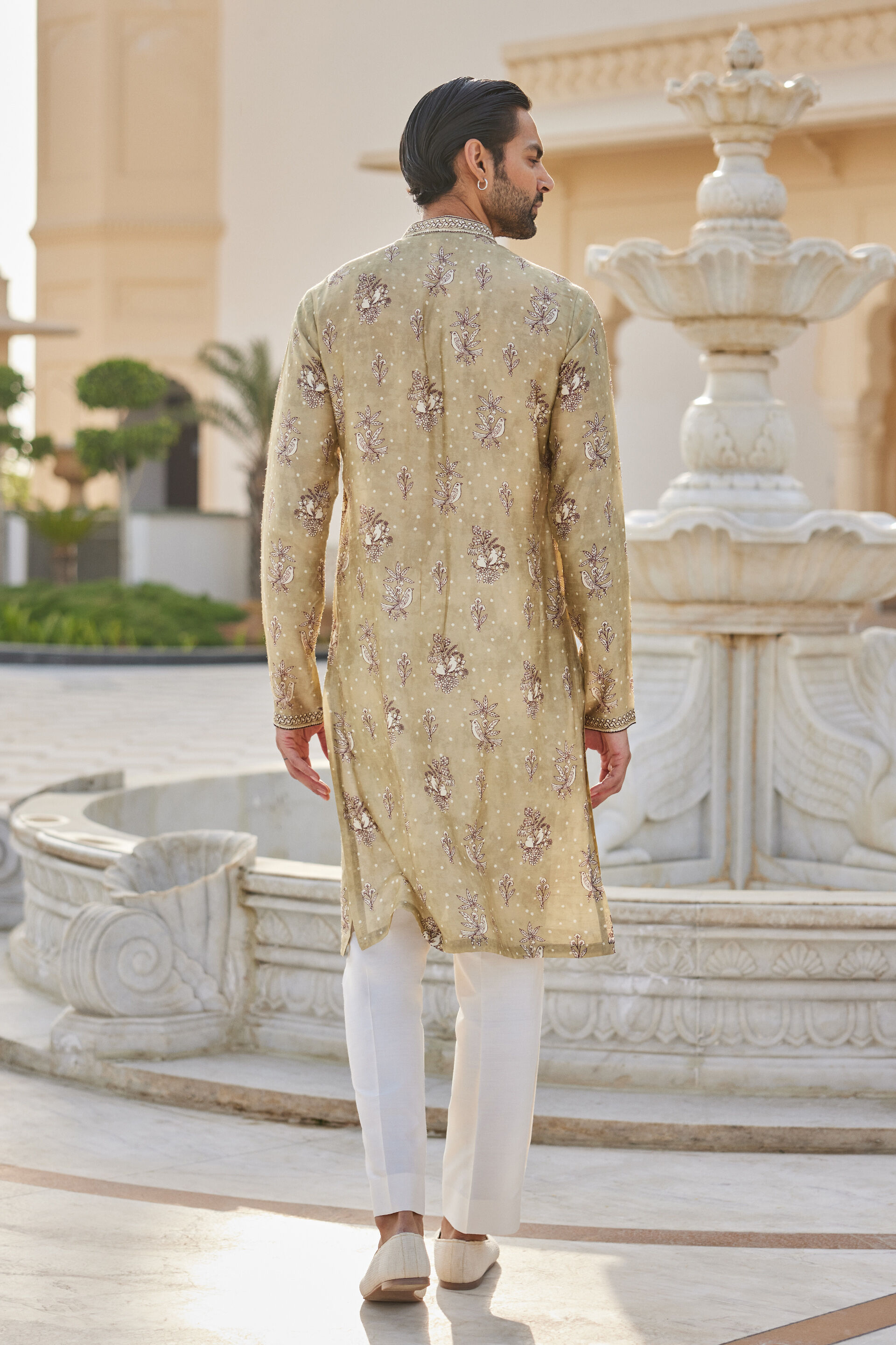 Simal Silk Kurta - Sage