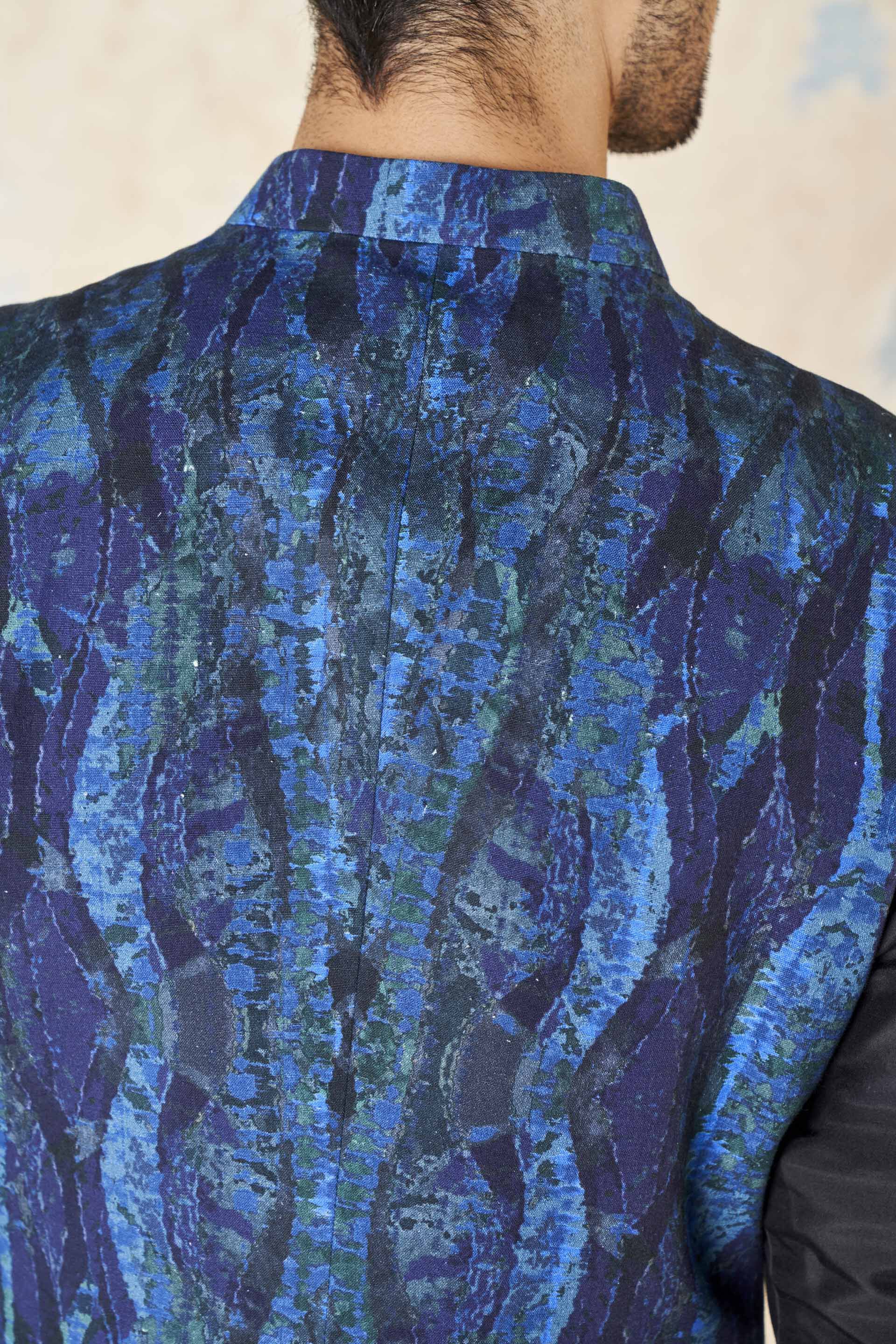Adhrit Nehru Jacket - Blue, Blue, image 6