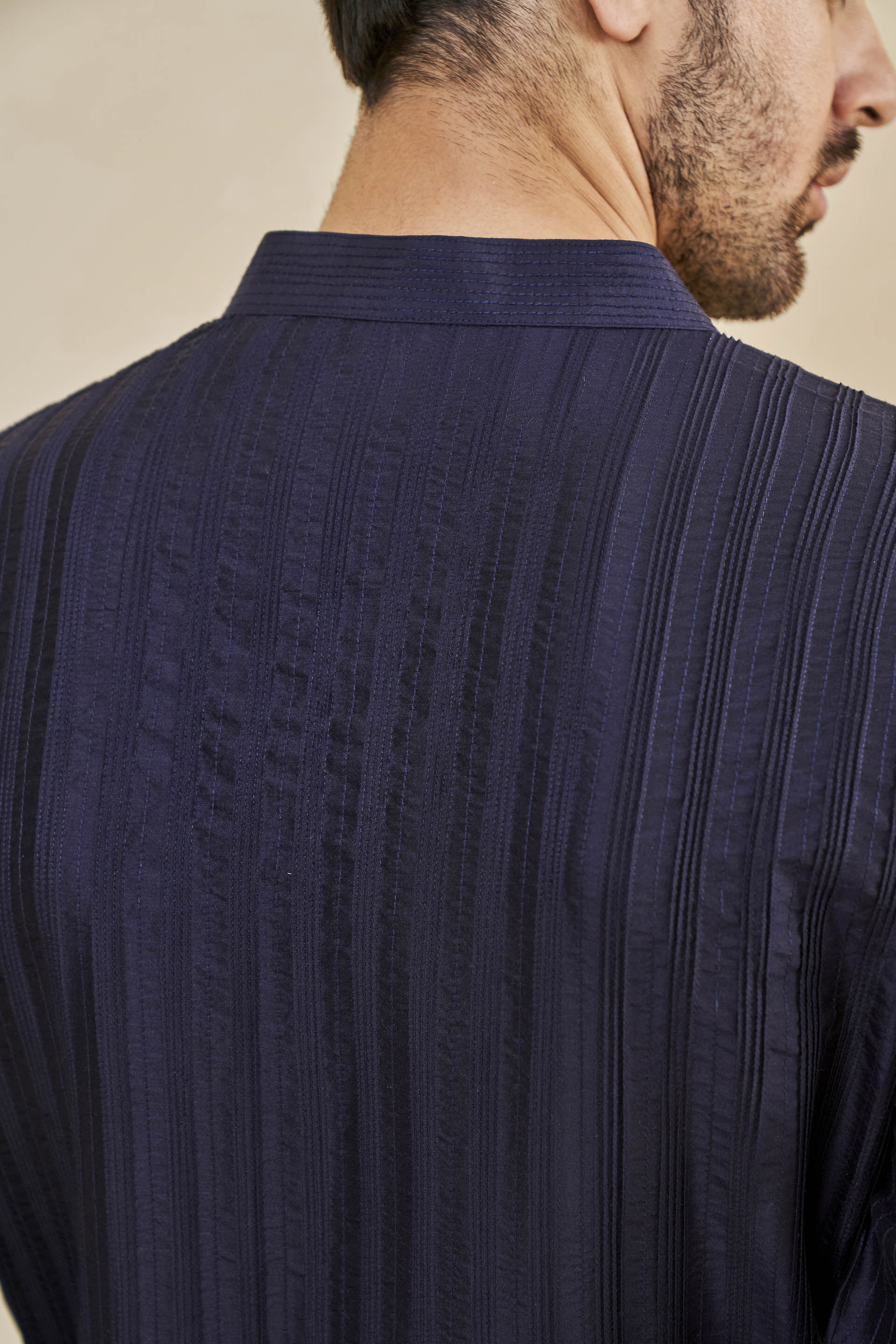 Fiadh Silk Kurta - Navy, Navy, image 5