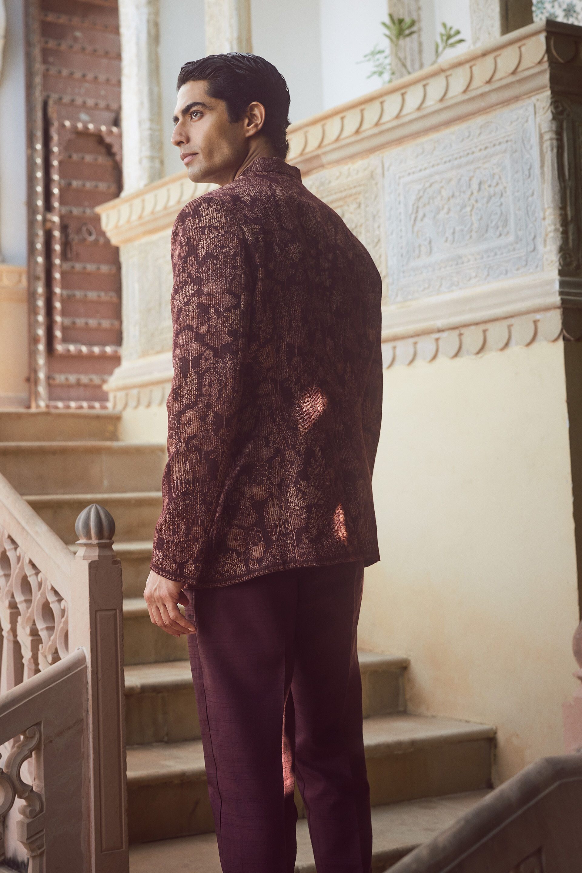 Maroon Silk Trousers
