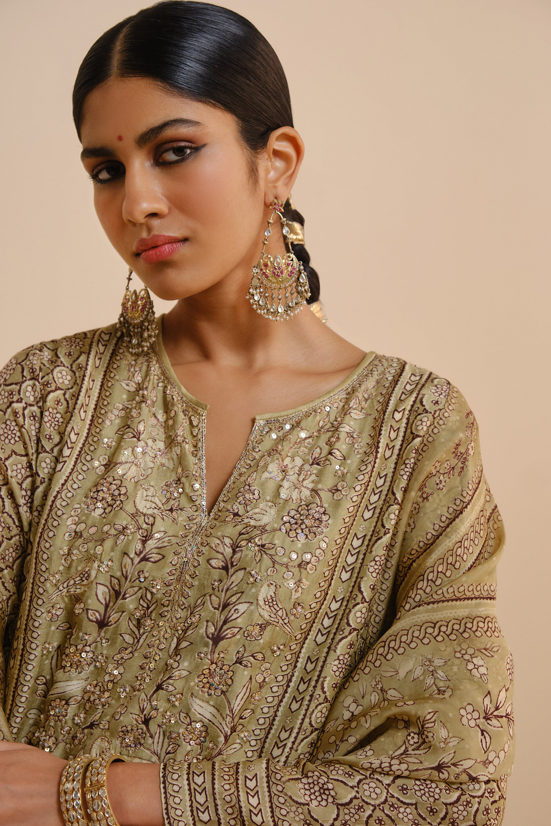 Rimaza Silk Suit Set - Sage, Sage, image 4