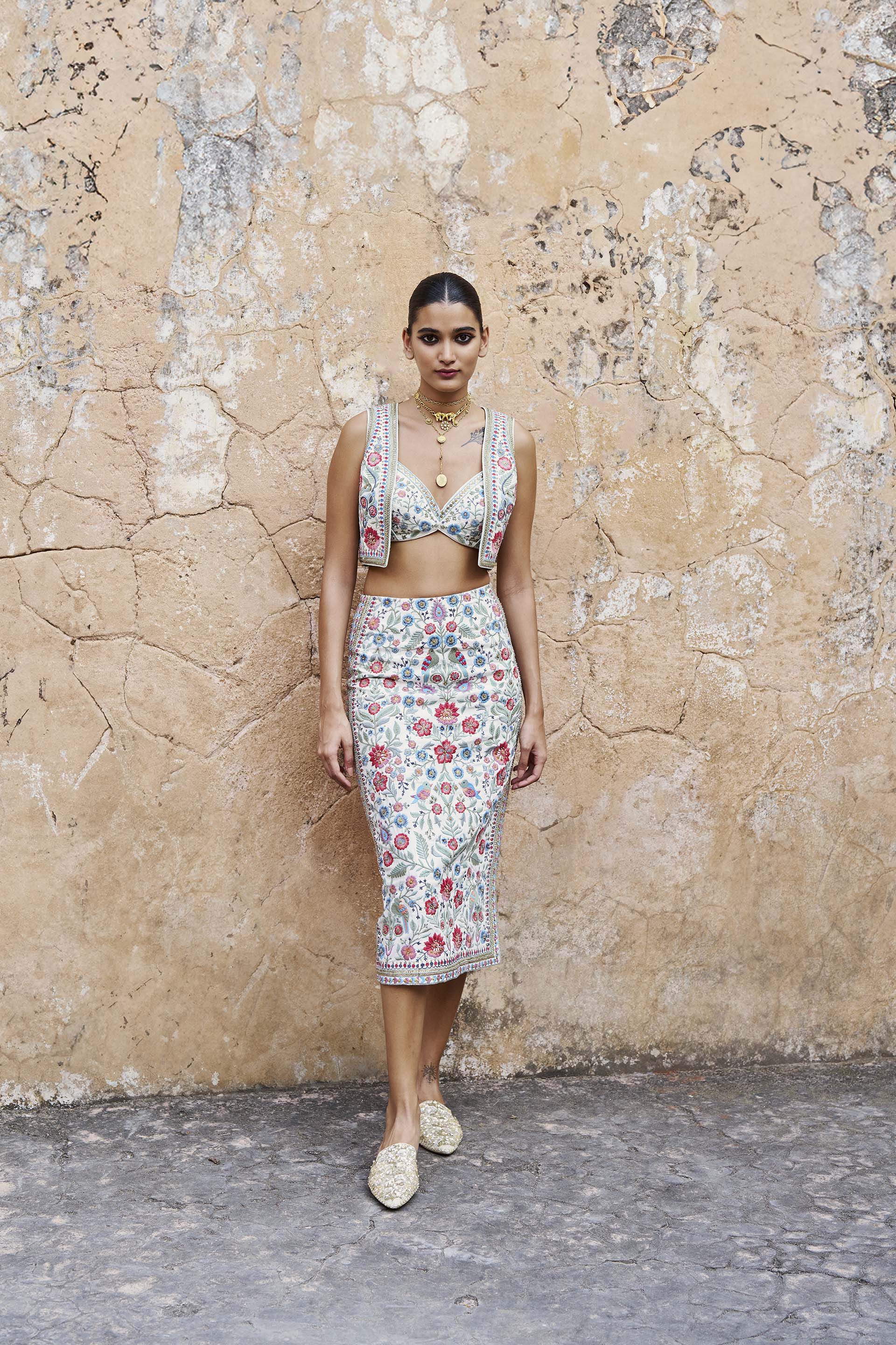 Flower skirt set cheap
