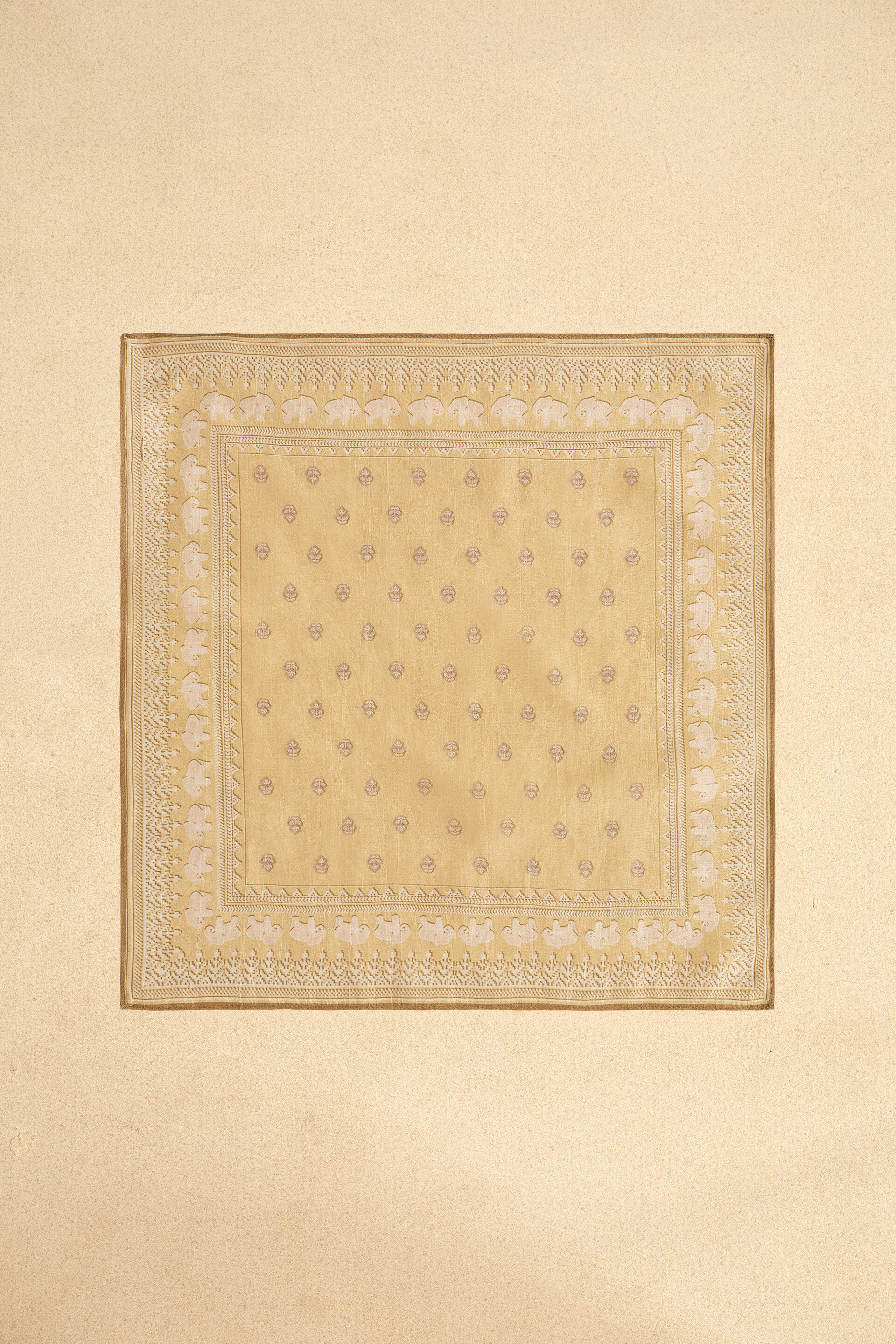 Zahir Silk Pocket Square - Mustard, Mustard, image 1
