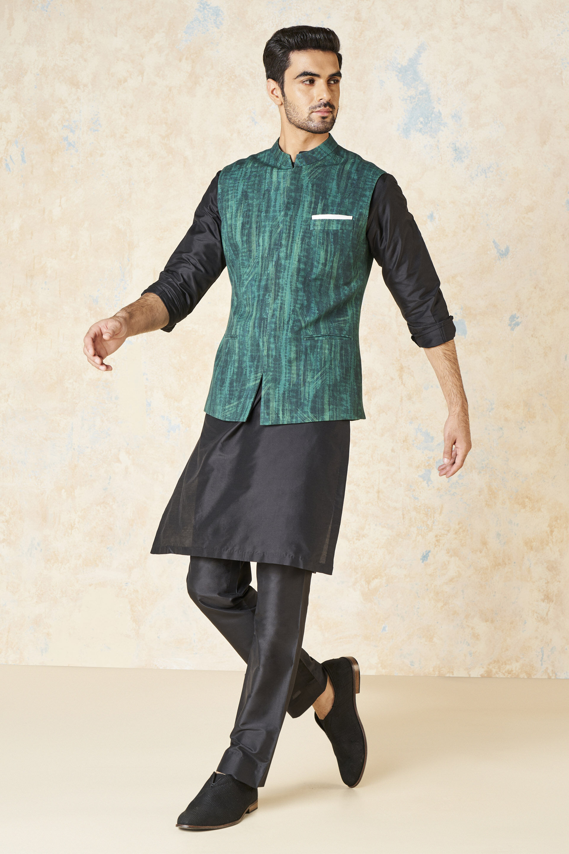 Adhrit Nehru Jacket - Green, Green, image 4