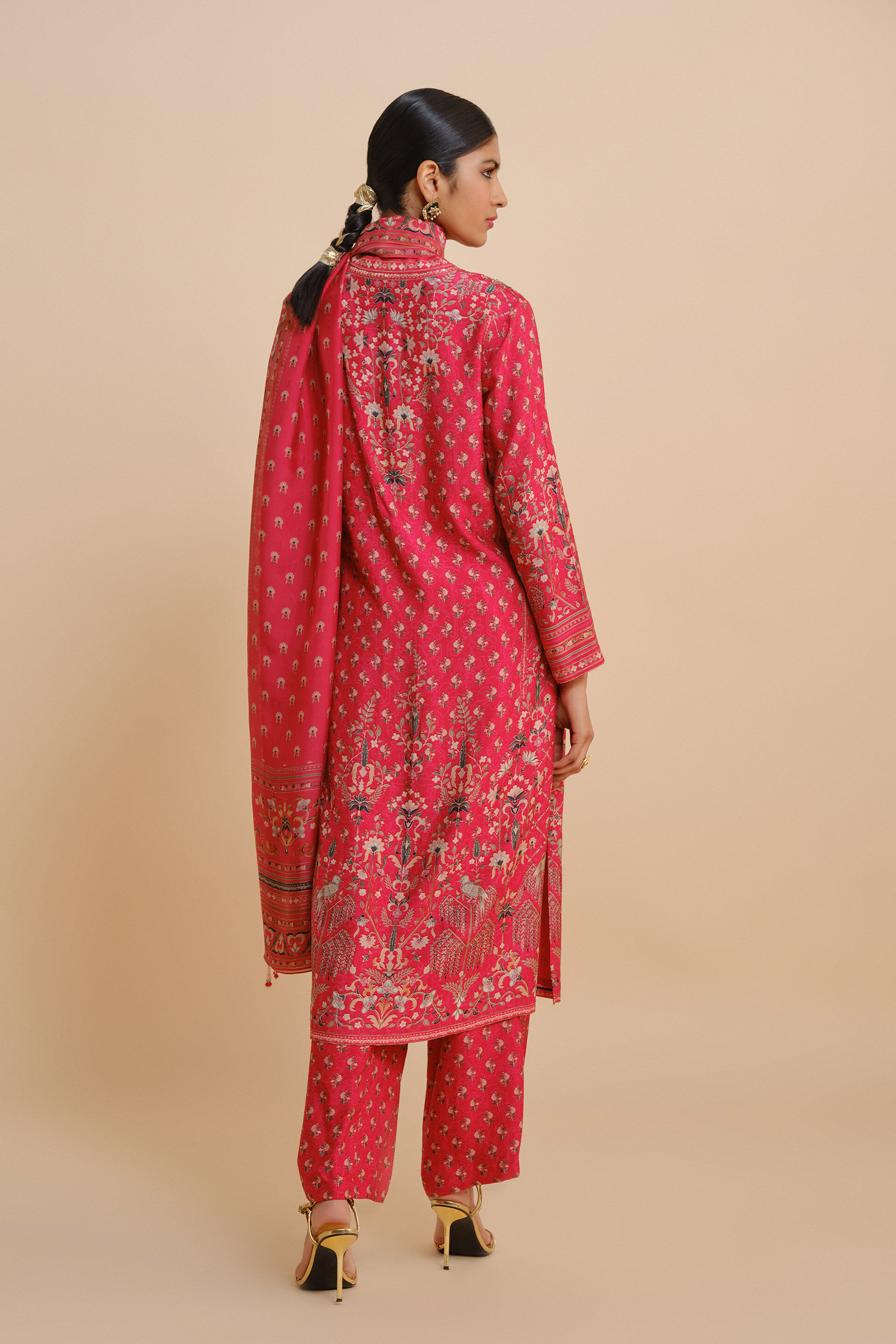 Nooraya Silk Suit Set - Red