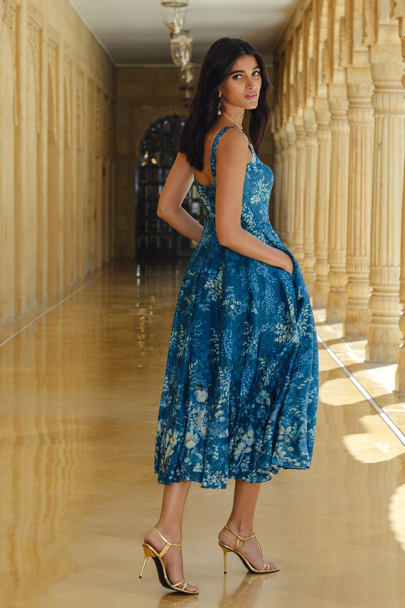 anita dongre blue dress Twila Dress