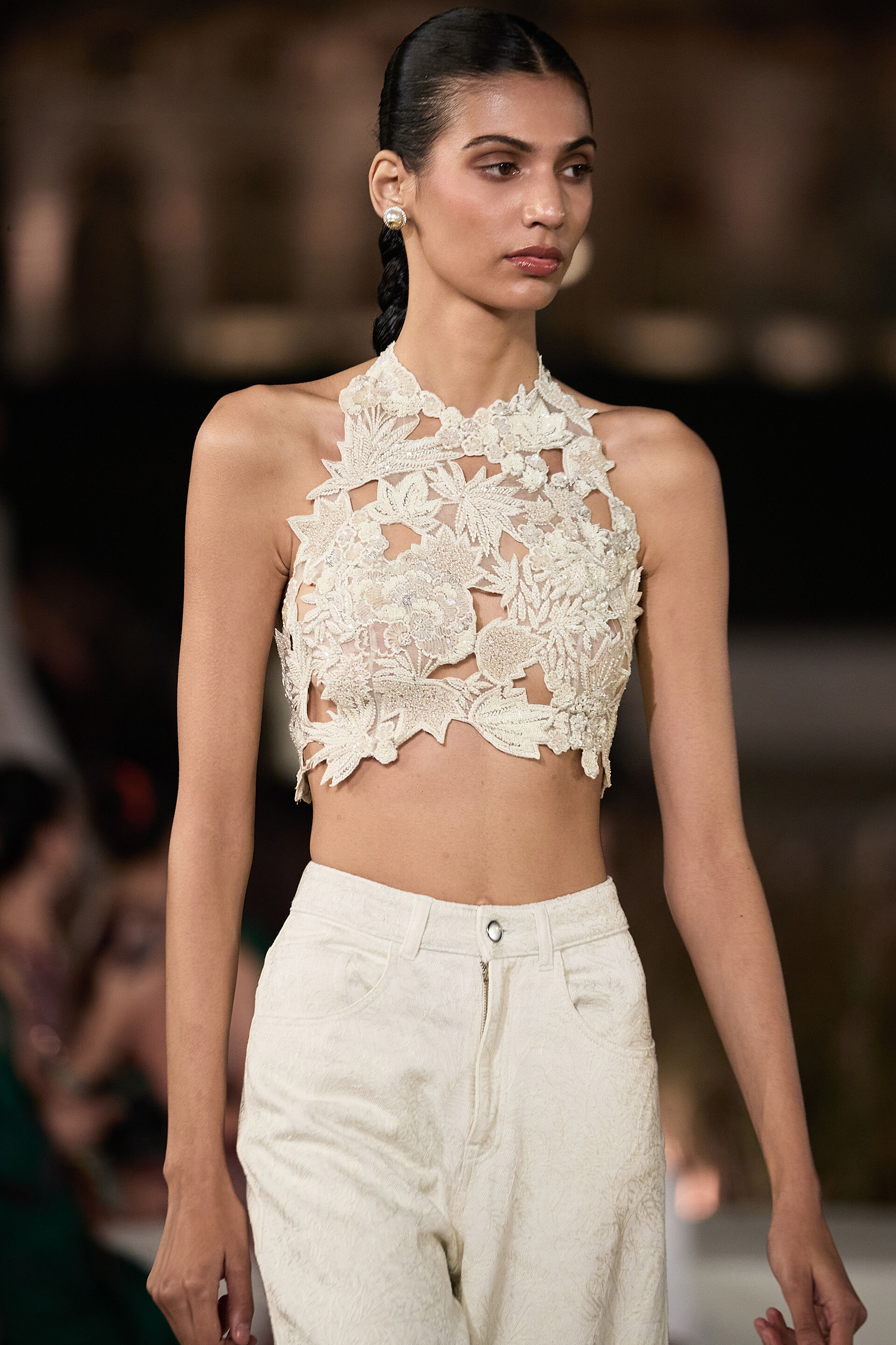 Sylva Embroidered Broderie Pant Set - Ivory, Ivory, image 3