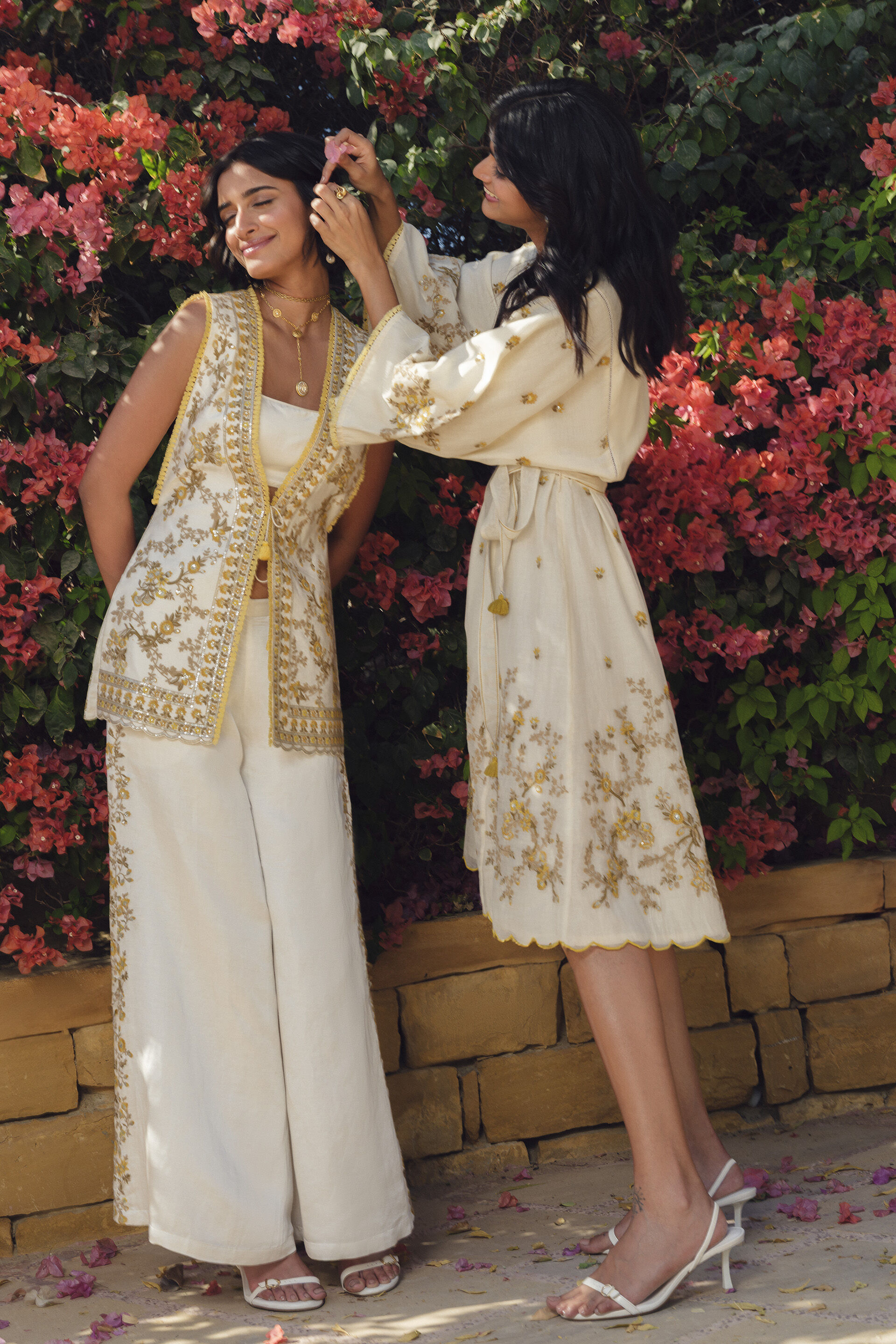 Amra Embroidered Mul Dress - Natural, Natural, image 7