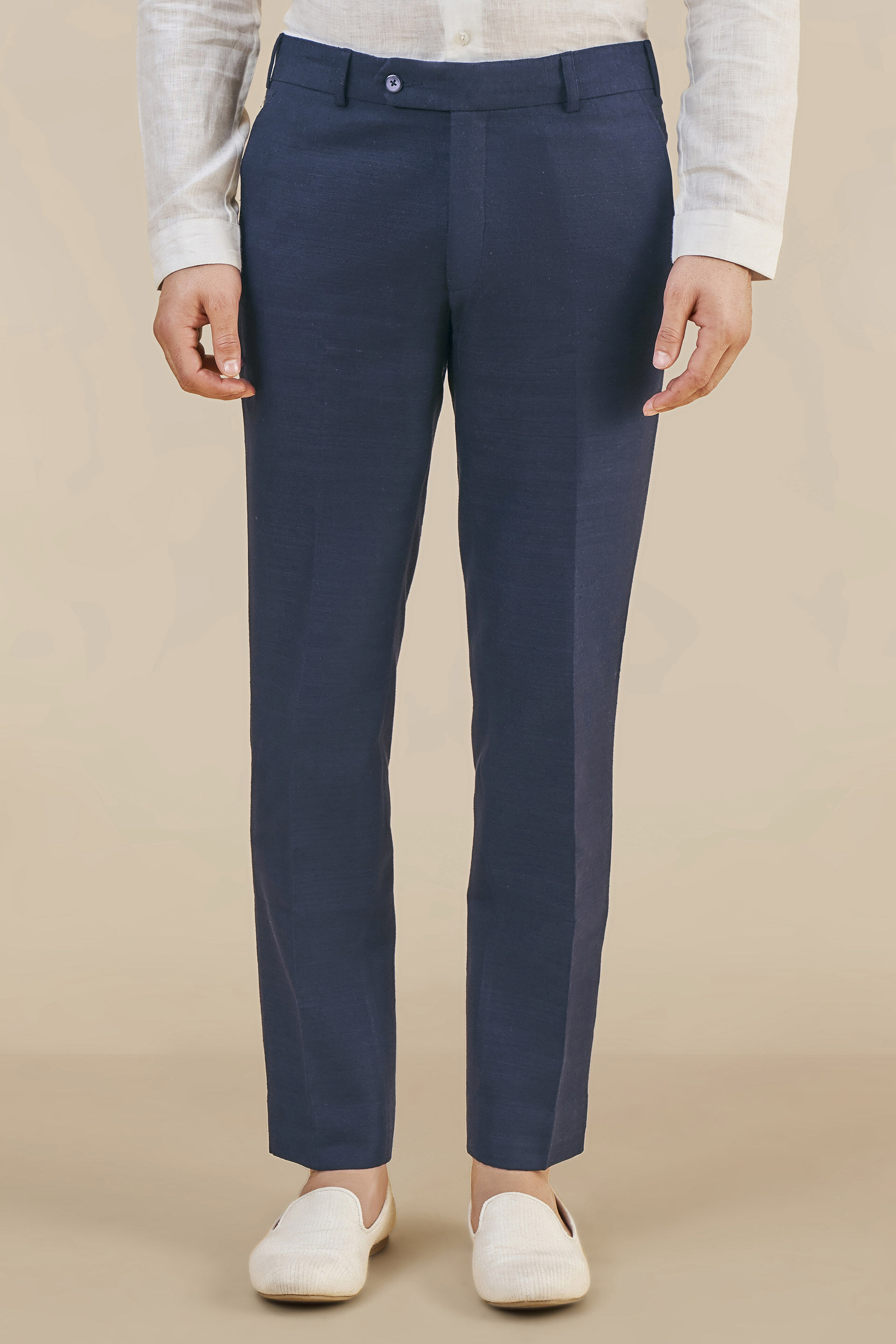 Navy Linen Trousers