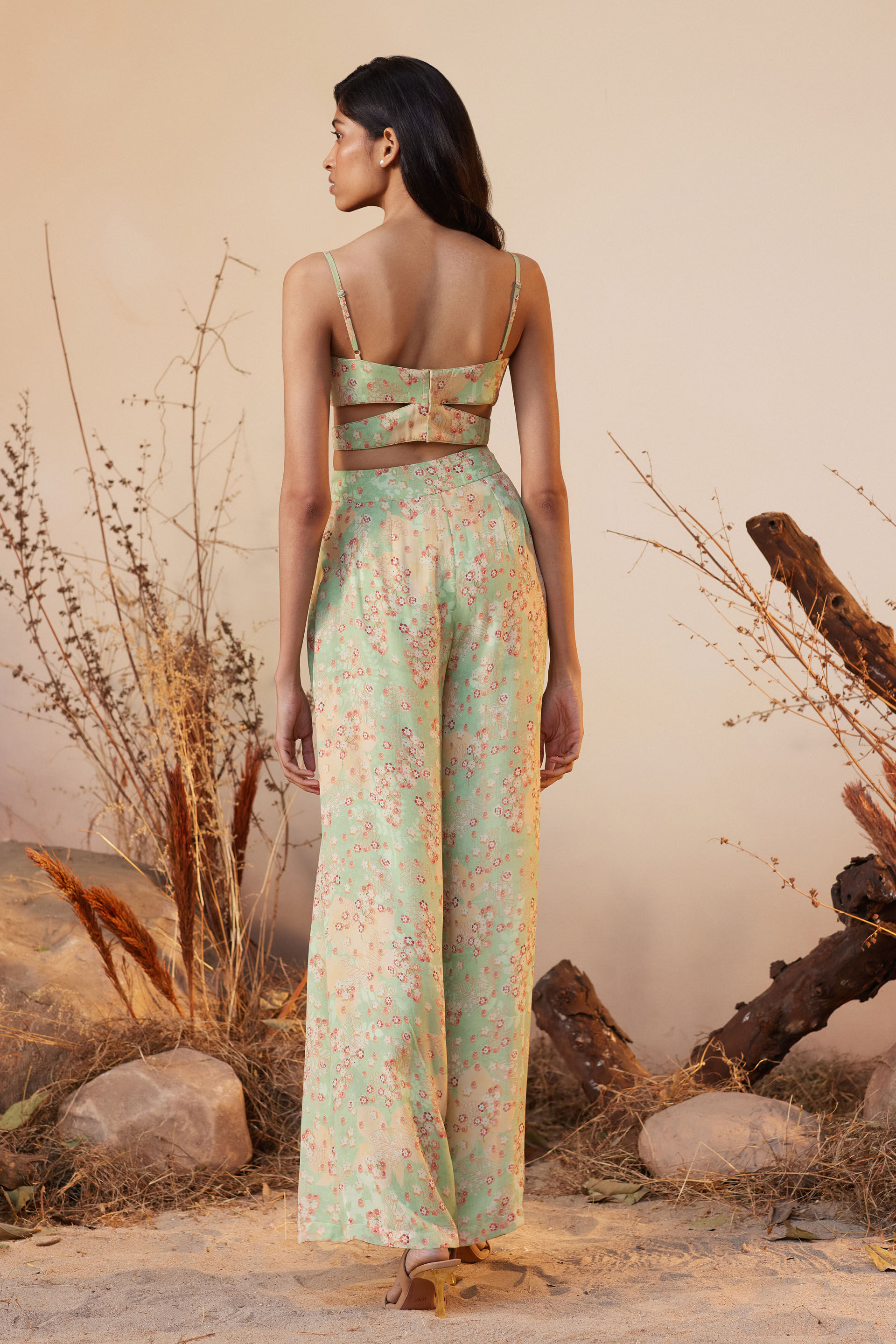 Shop ZINNIA - Crop Top & Pant Co-Ord Set by KALAKAARI BY SAGARIKA SINGHVI  at House of Designers – HOUSE OF DESIGNERS