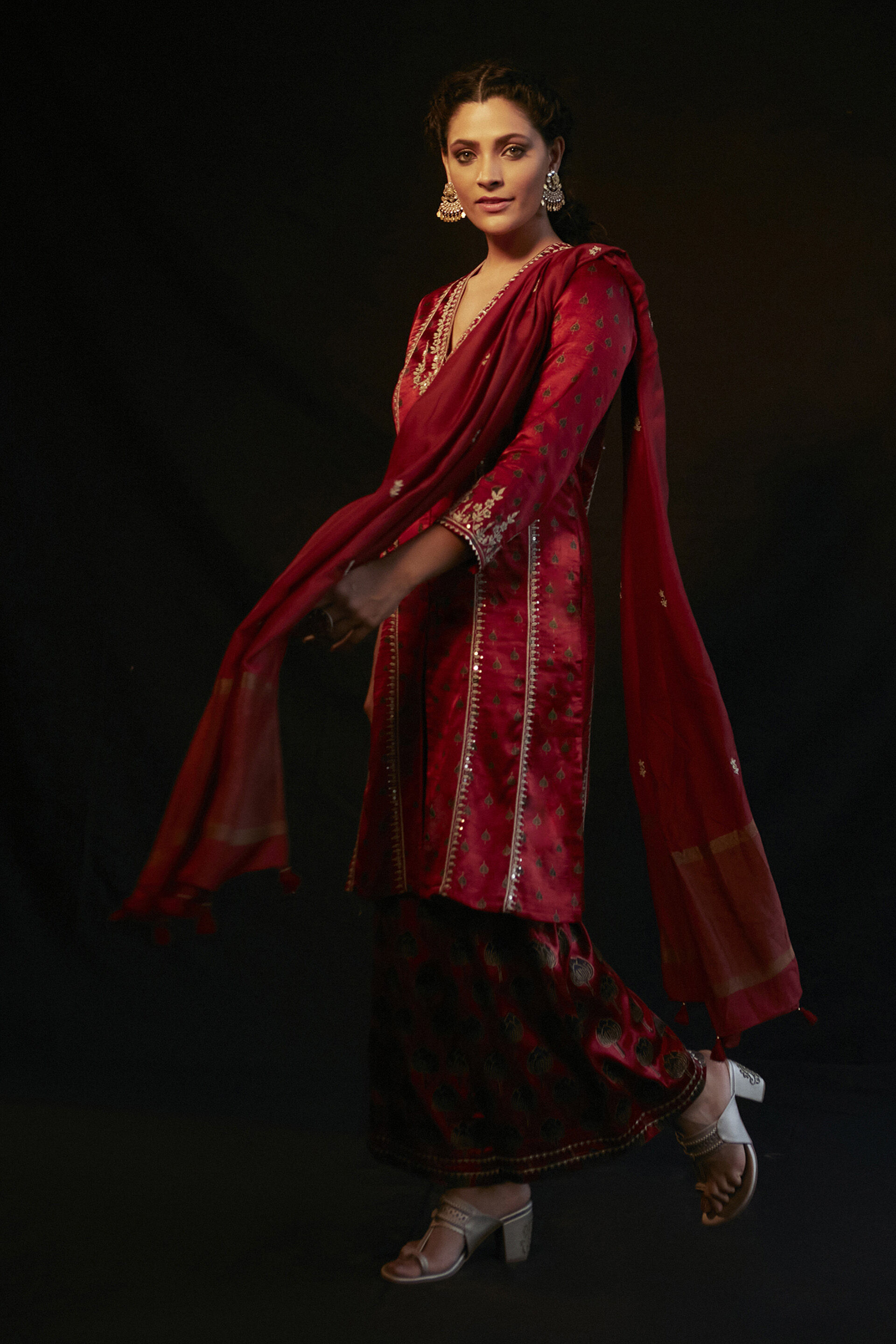 Iqra Suit Set - Red, , image 3