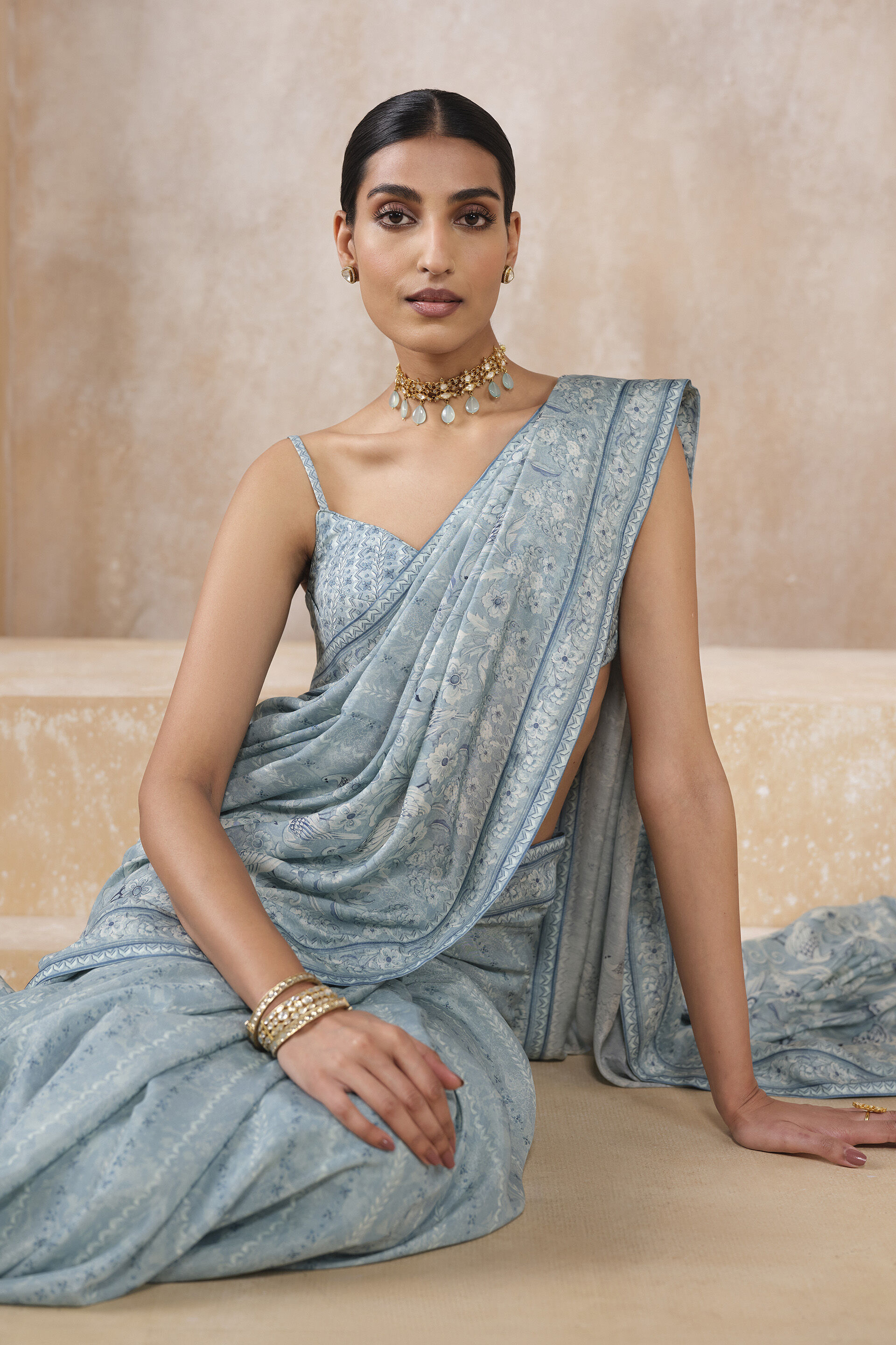 Elazar Saree - Blue, Blue, image 3