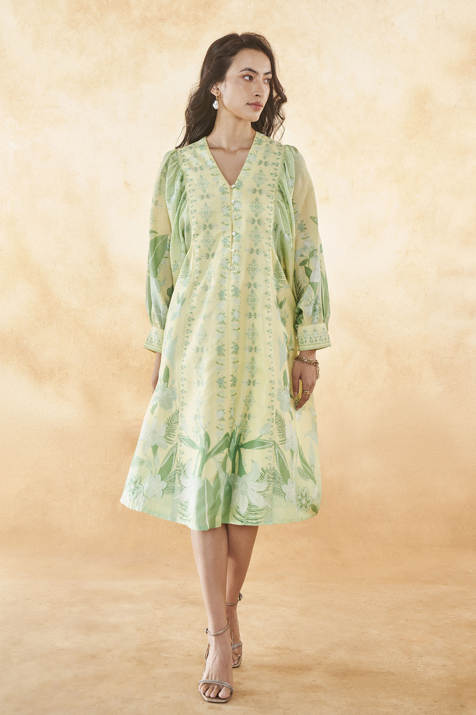Buy Emaline Dress Yellow for Women from Anita Dongre