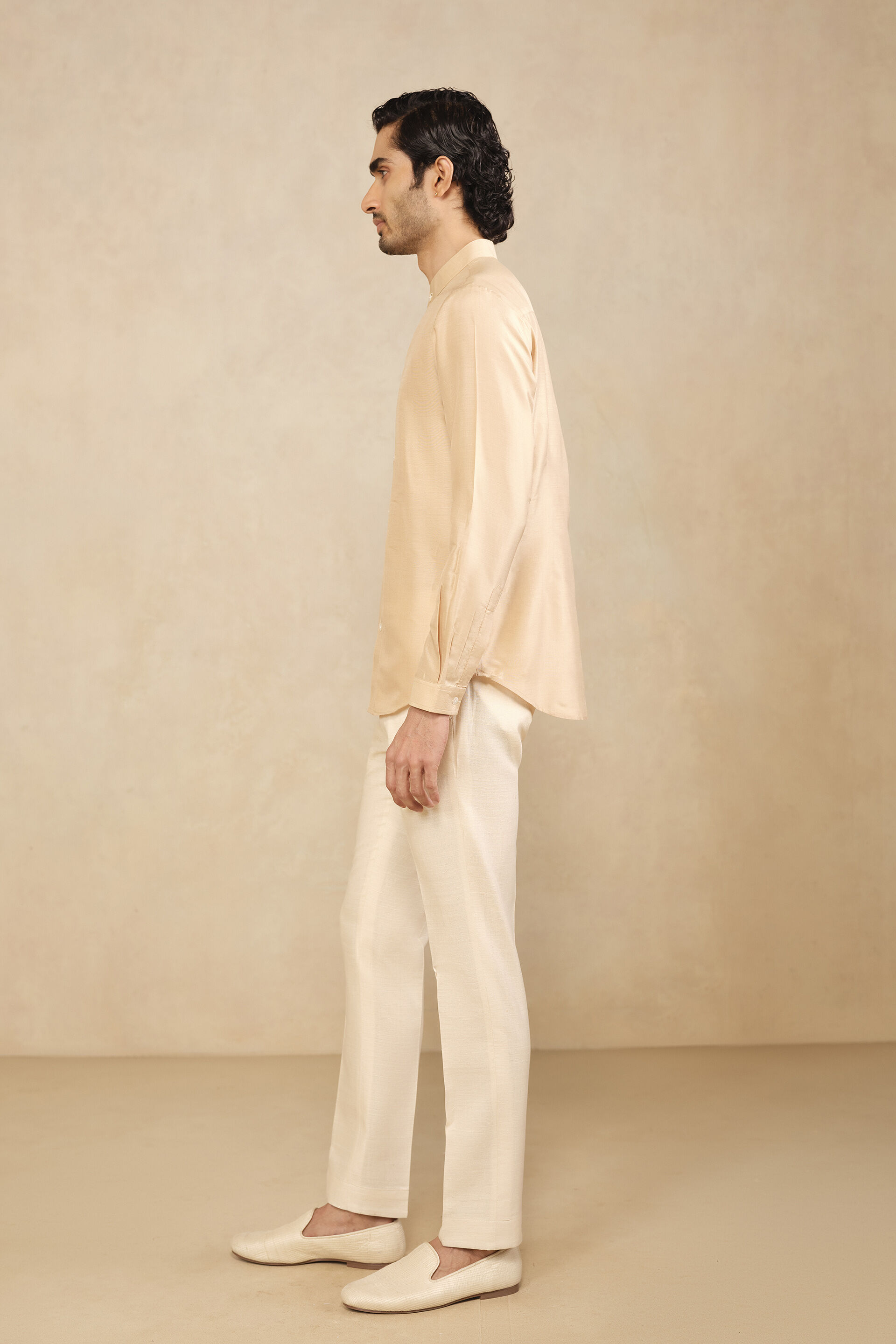 Adnan Silk Shirt - Gold, Gold, image 3