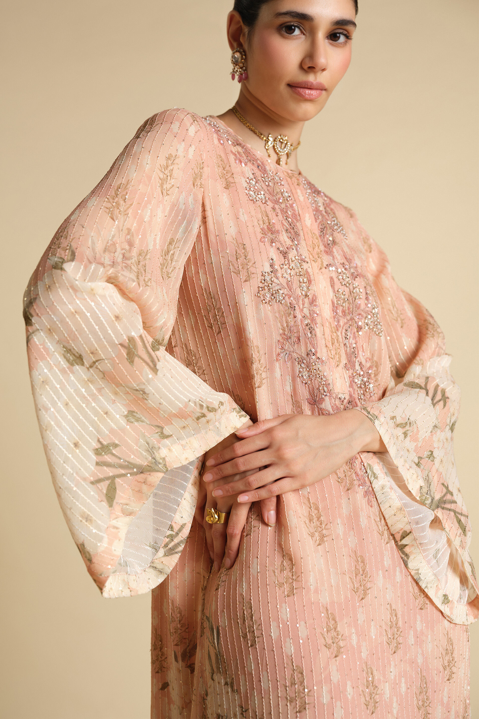 Miral Emroidered Kaftan - Blush, Blush, image 4