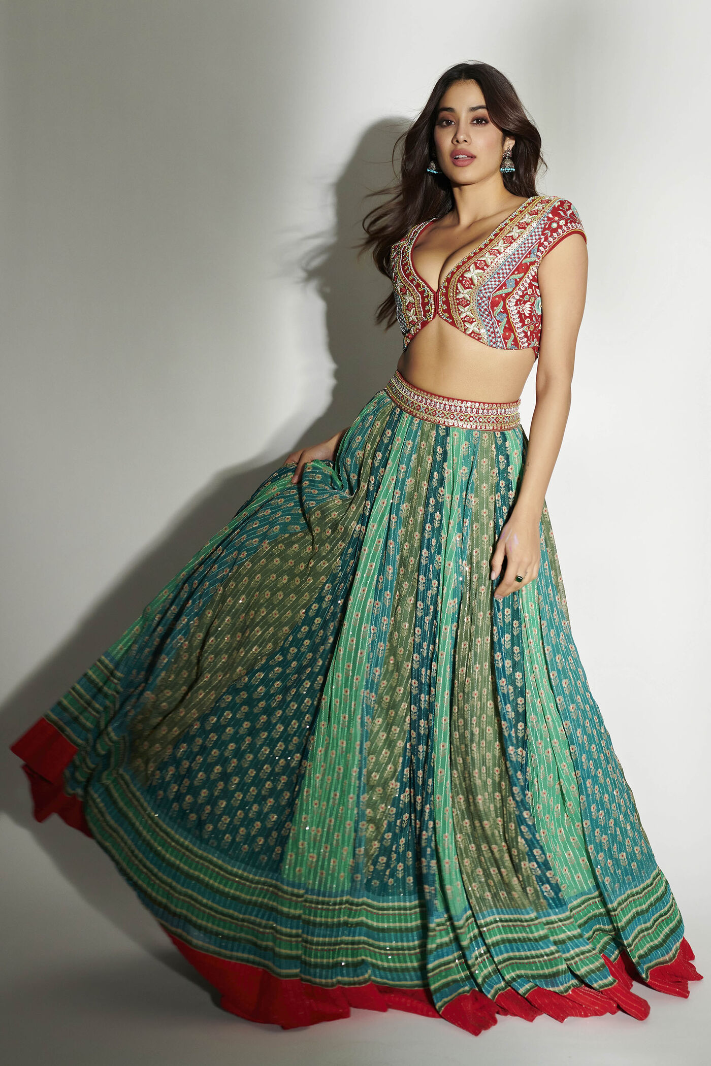 Celebrity Clothing Enquire Shop for Kavi Lehenga Sage Online
