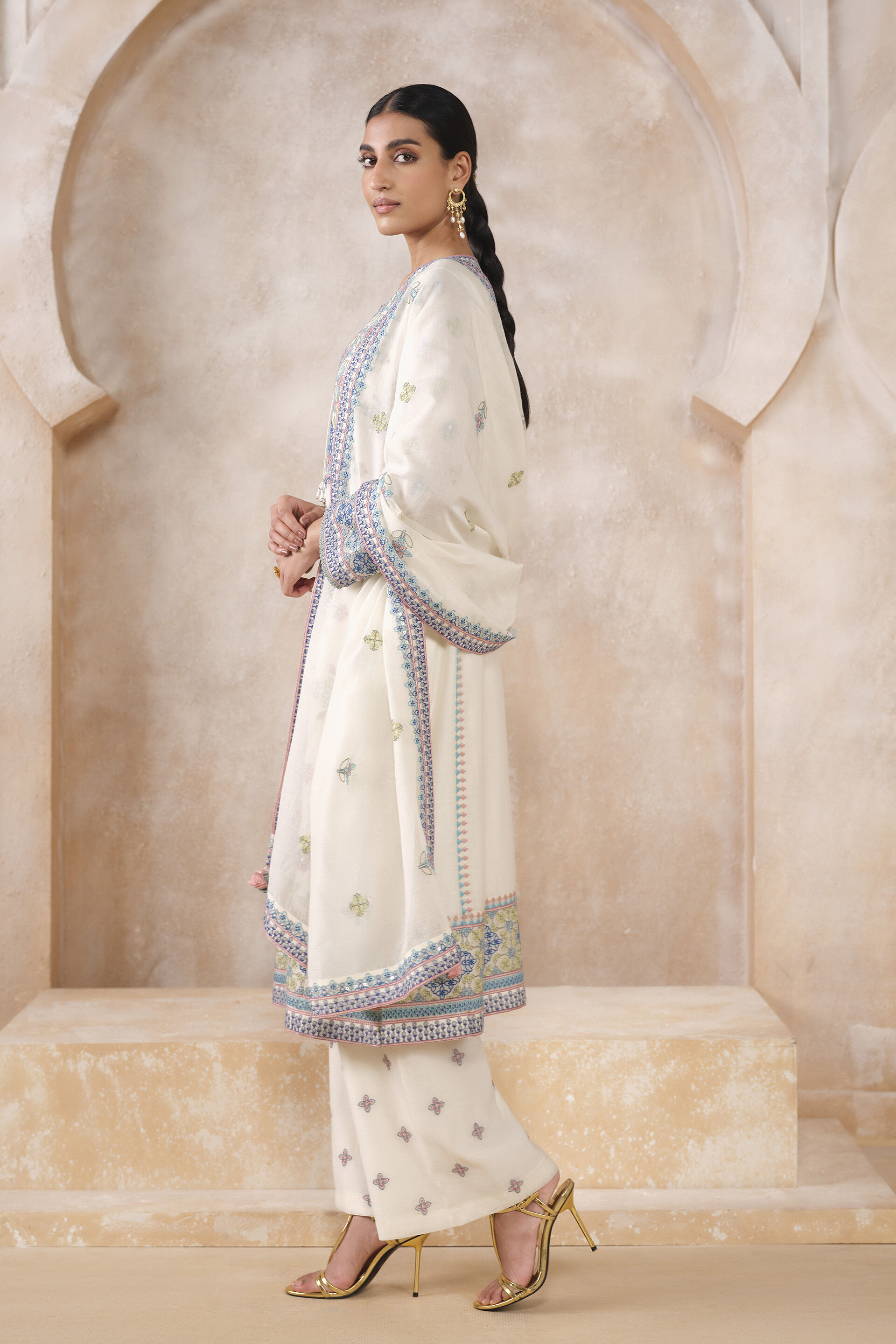 Alvia Embroidered Mul Suit Set - Multi, Multi, image 3