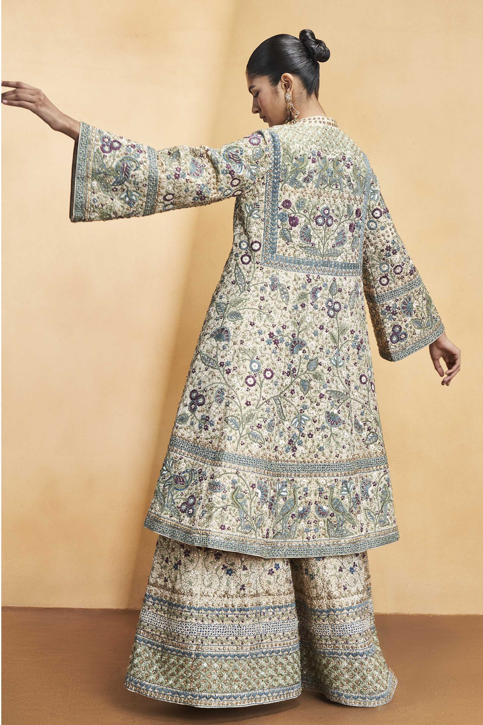 Flora and Fauna Zari Kurta Set - Gold, Gold, image 3